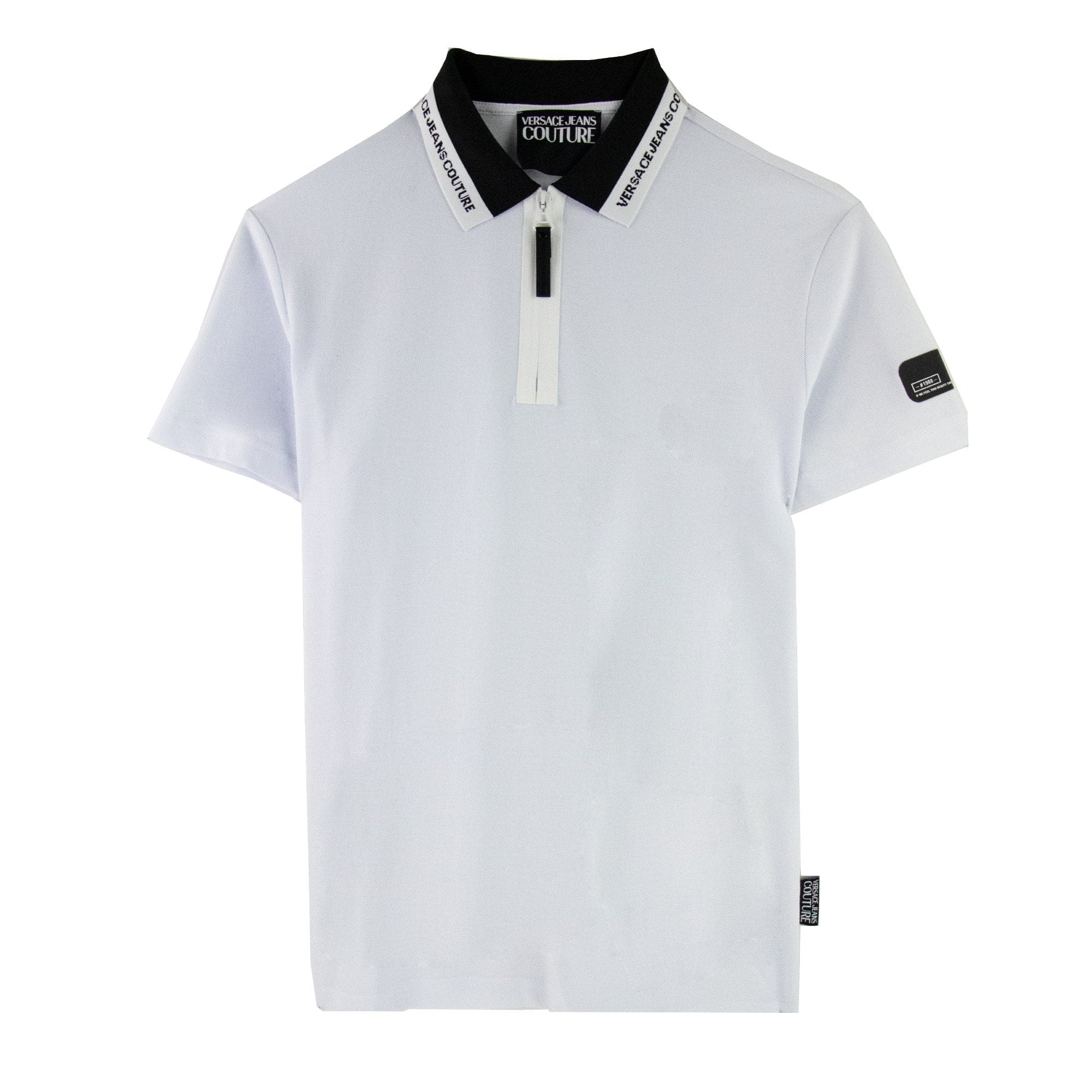 Versace Jeans Couture Zip Polo Collar Logo White
