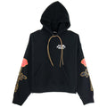 Palm Angels Side Roses Print Hooded Sweatshirt Black/red