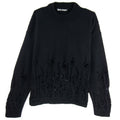 Palm Angels Distressed Flames Sweater Black/white
