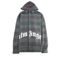 Palm Angels Logo Print Hooded Overshirt Forest Green