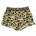 Versace Baroque Gold Print Swim Shorts Nero/oro