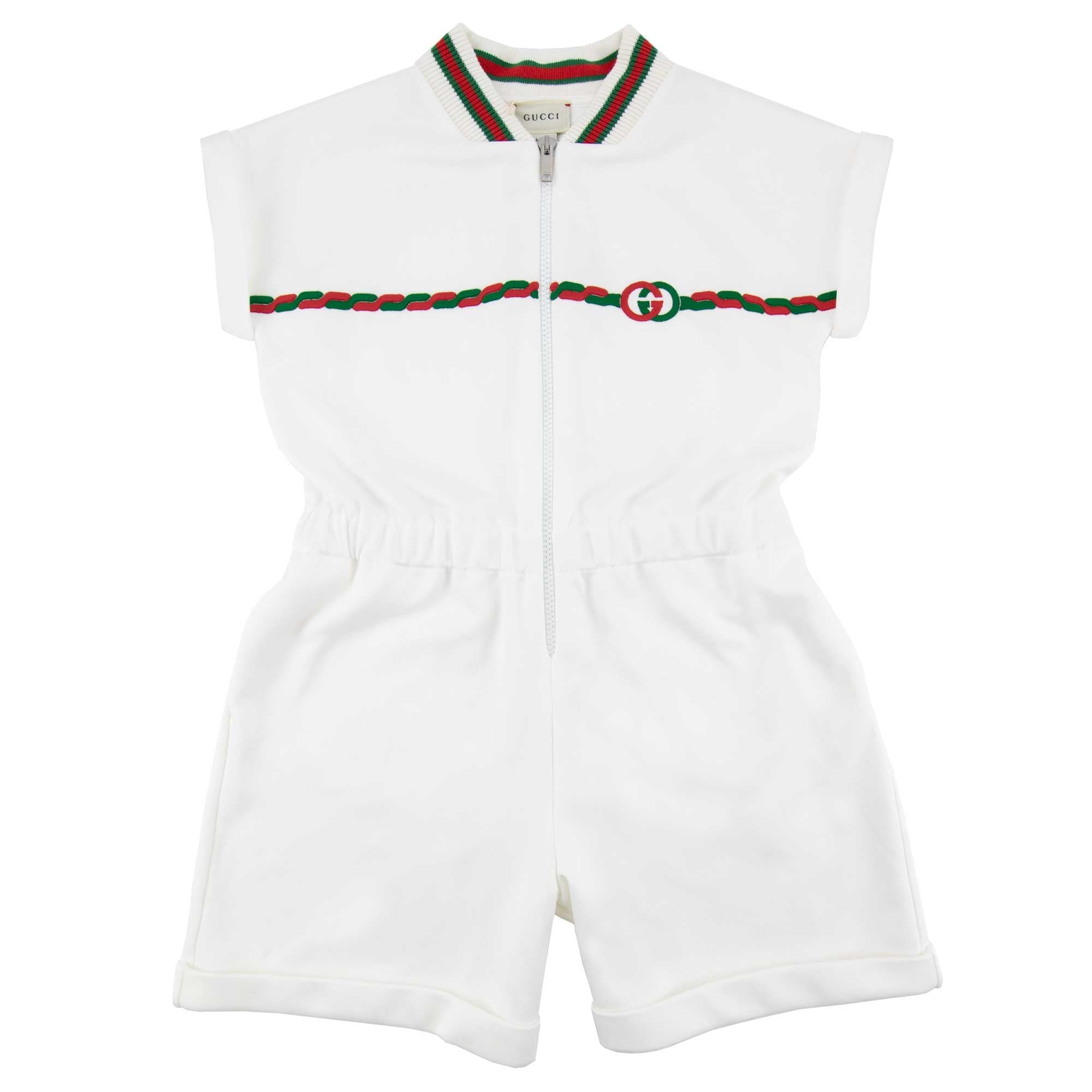 Gucci Junior Zipped Shorts Dress White 9061