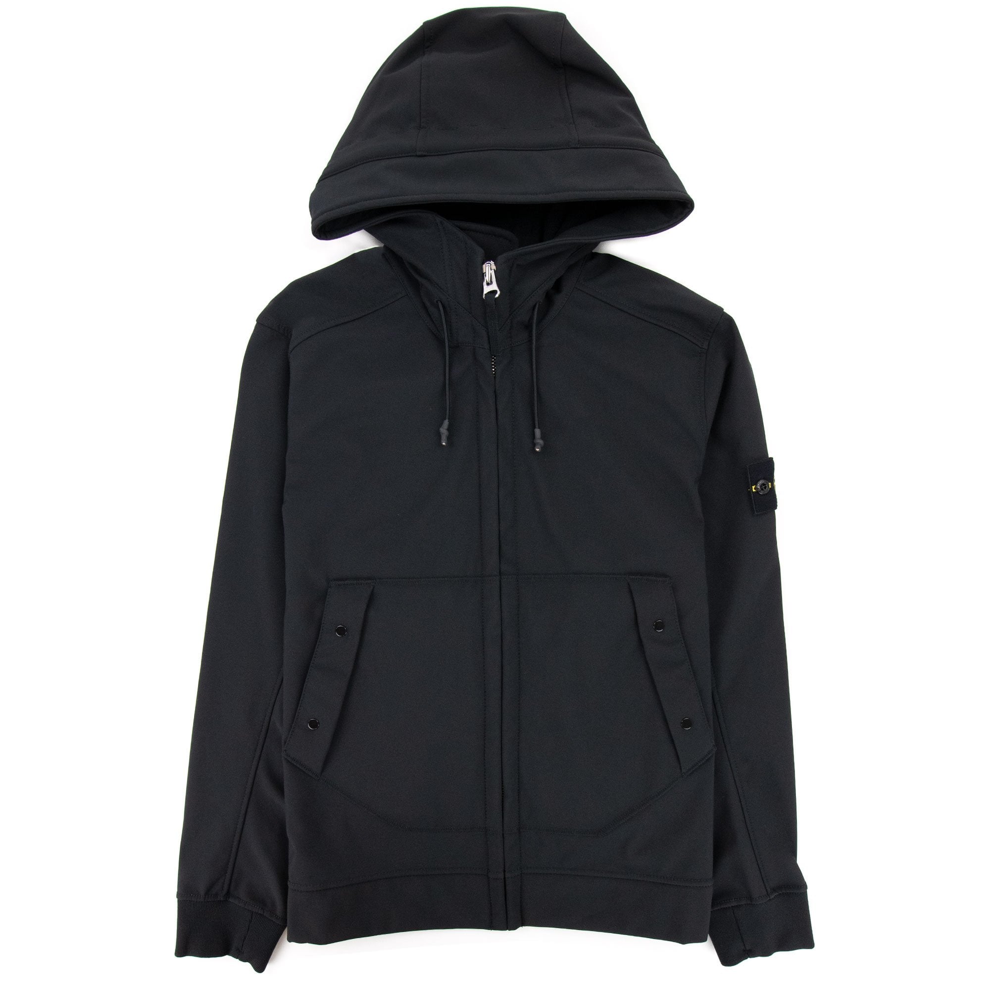 Stone Island Soft Shell-r Hooded Jacket Black V0029