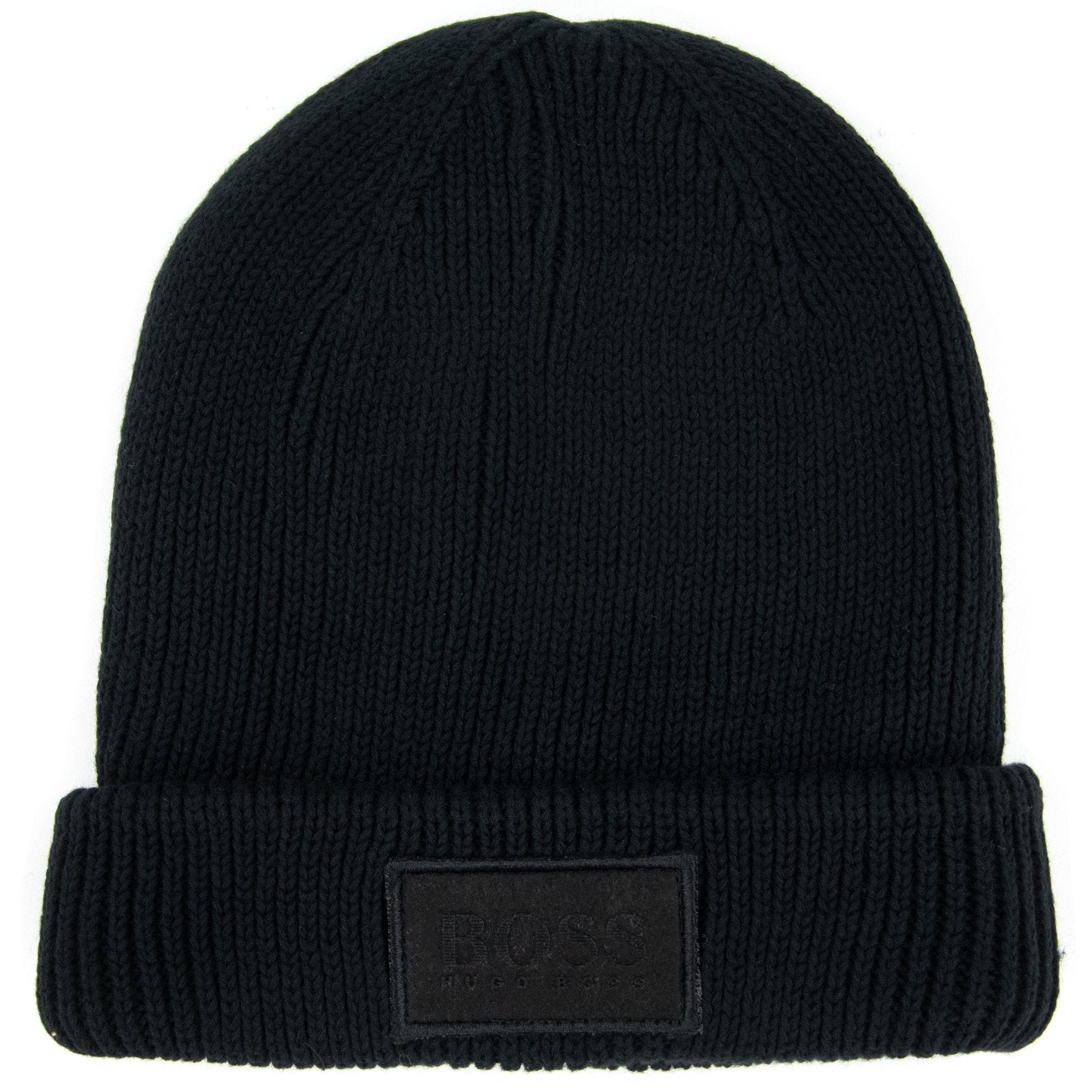 Hugo Boss Kids Cotton Beanie Hat Black