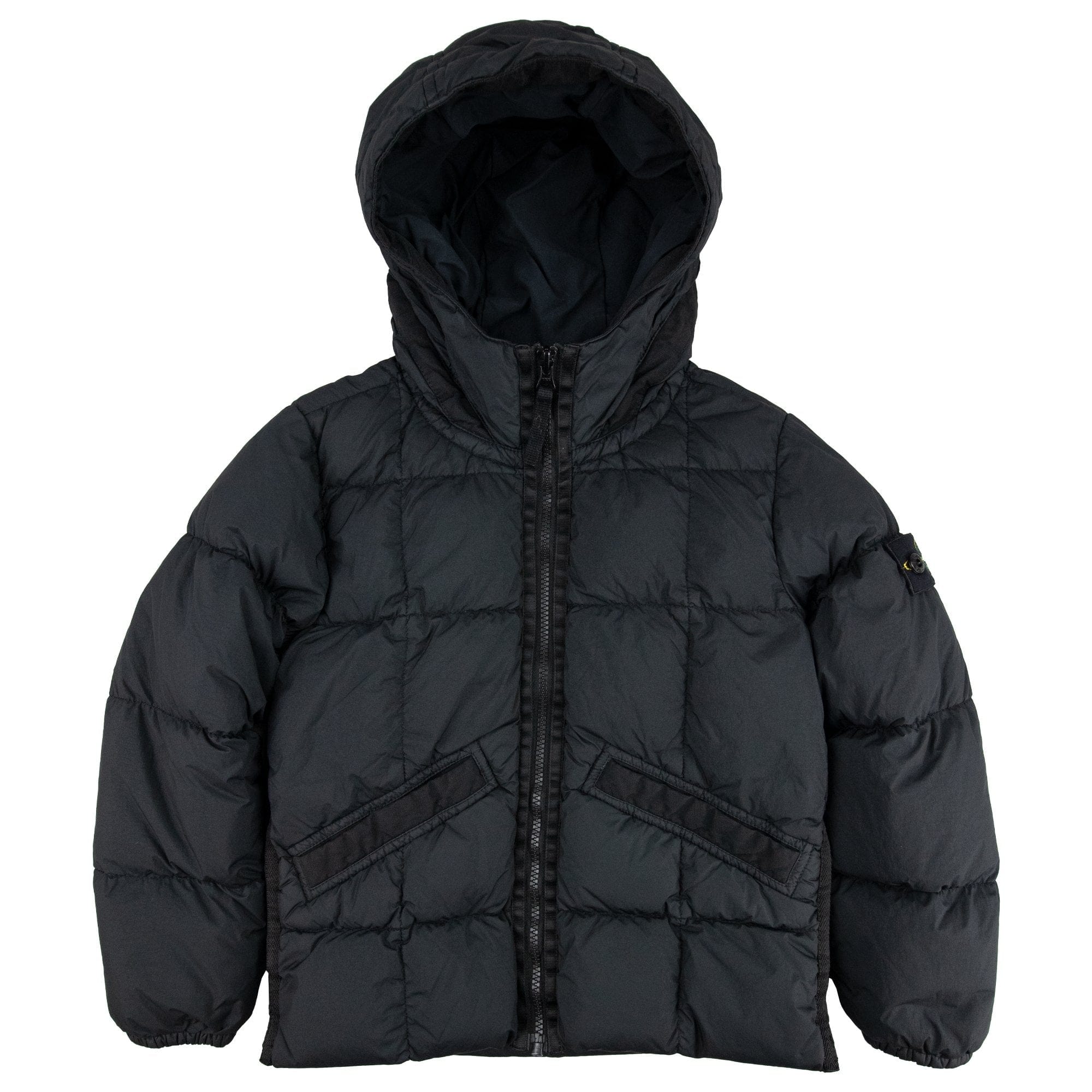 Stone Island Junior 40333 Garment Dyed Crinkle Reps Ny Down Jacket Black V0029