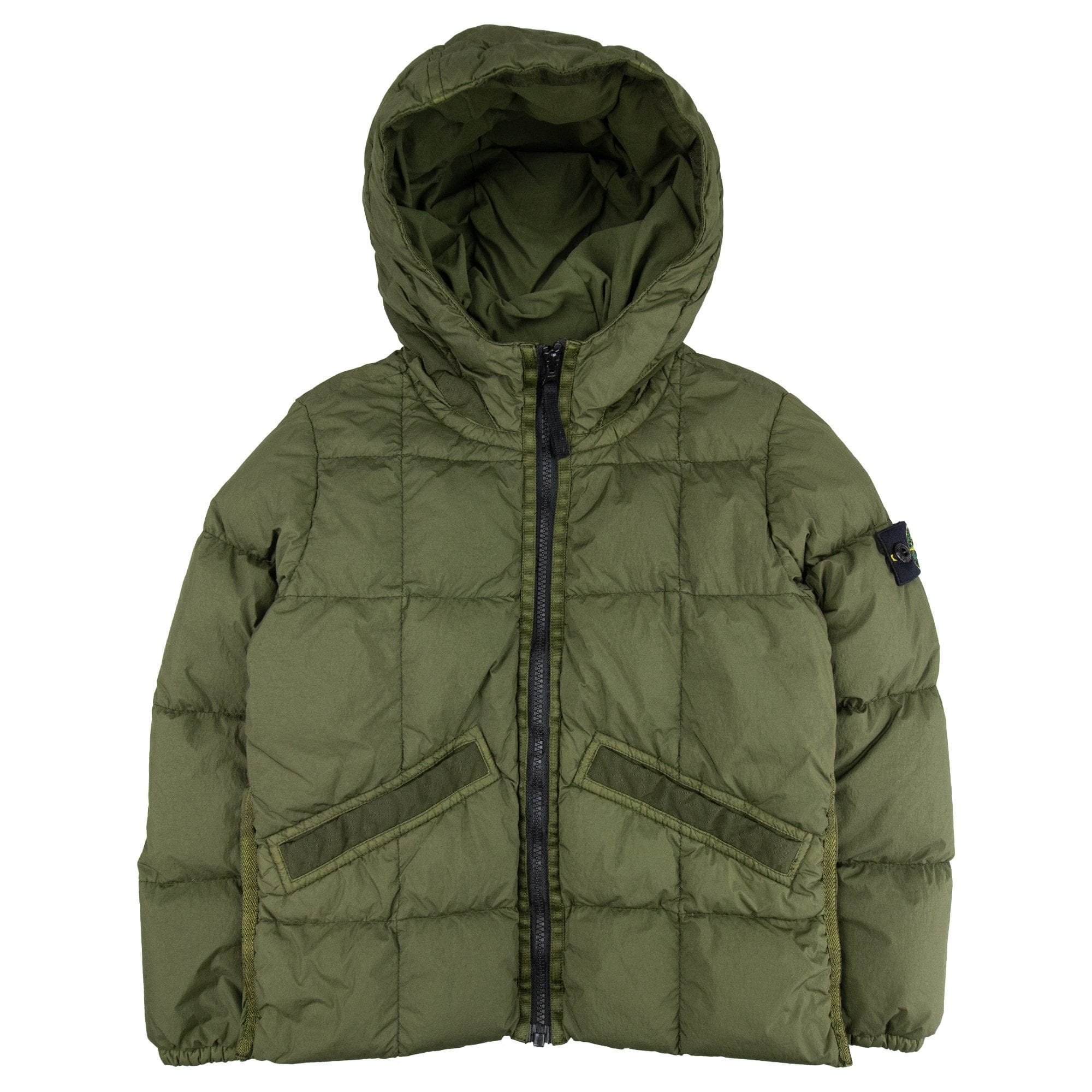 Stone Island Junior 40333 Garment Dyed Crinkle Reps Ny Down Jacket Khaki V0054