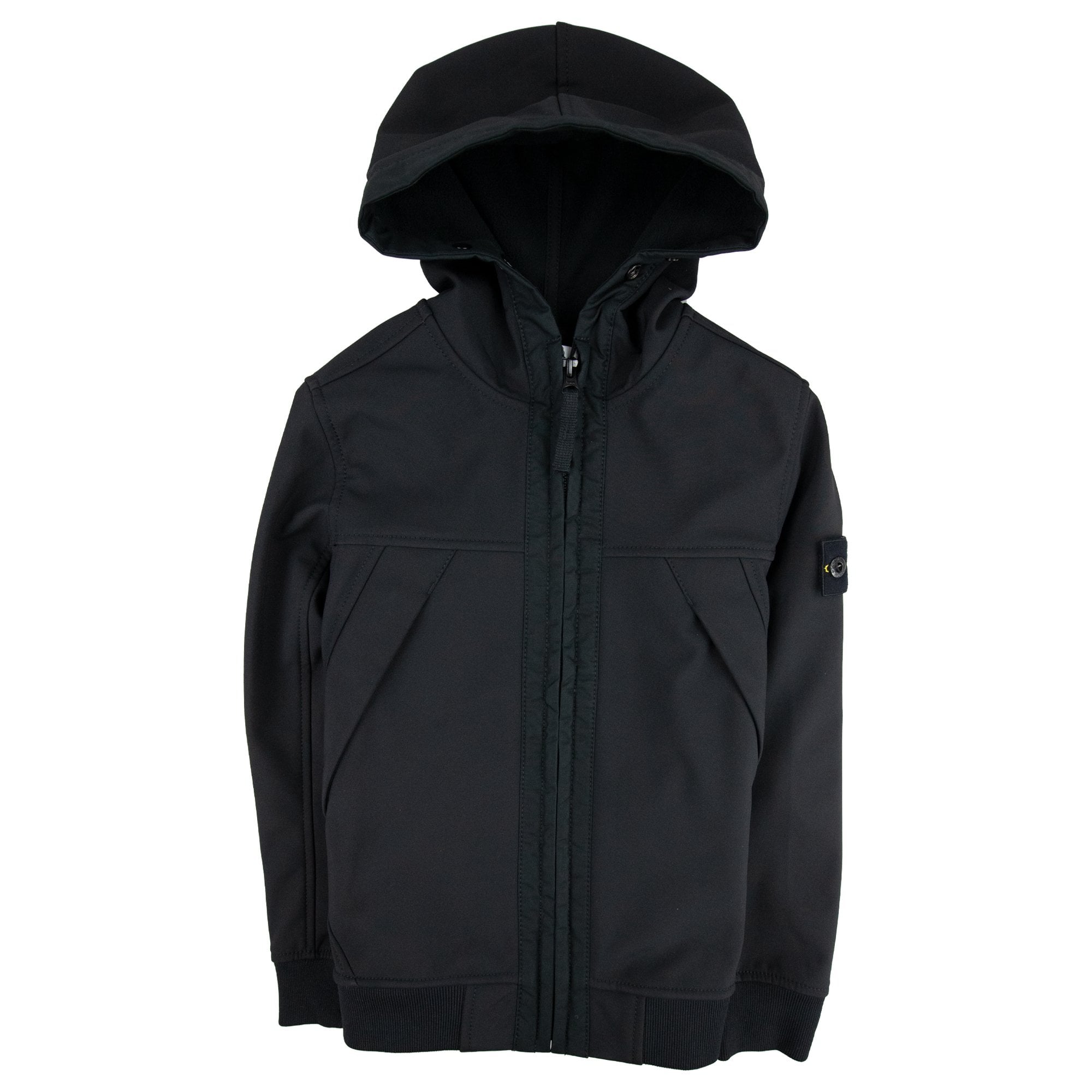 Stone Island Junior Compass Hooded Woven Jacket Black V0029