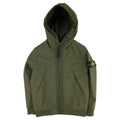 Stone Island Junior Compass Hooded Woven Jacket Khaki V0054