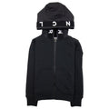 Moncler Junior Zip Badge Hoody Bold Letters Black