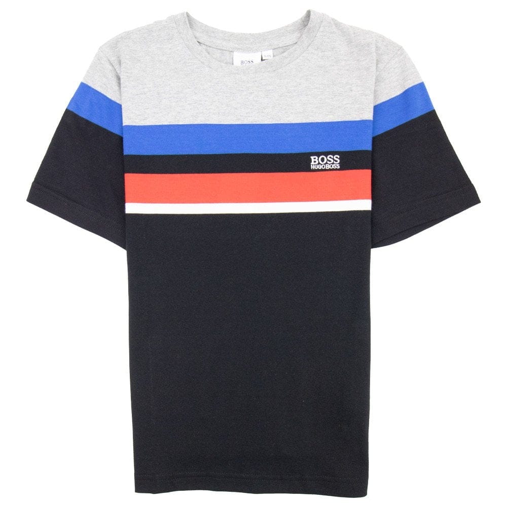 Hugo Boss Kids Striped Cotton T-shirt Multi