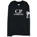 Cp Company Undersixteen Logo Print L/s T Shirts Black 999