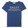 Gucci Junior Logo T-shirt Navy Blue 4367