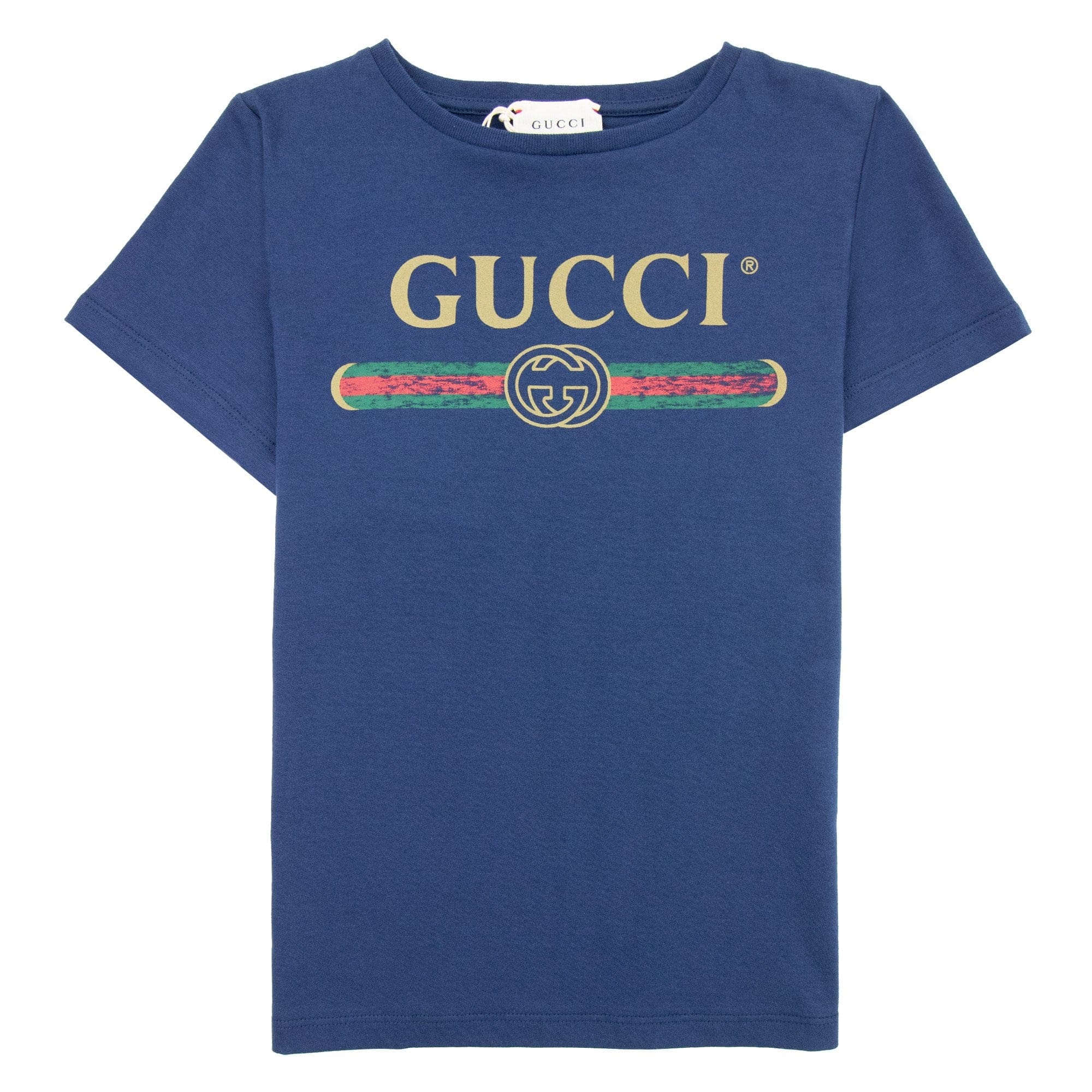 Gucci Junior Logo T-shirt Navy Blue 4367