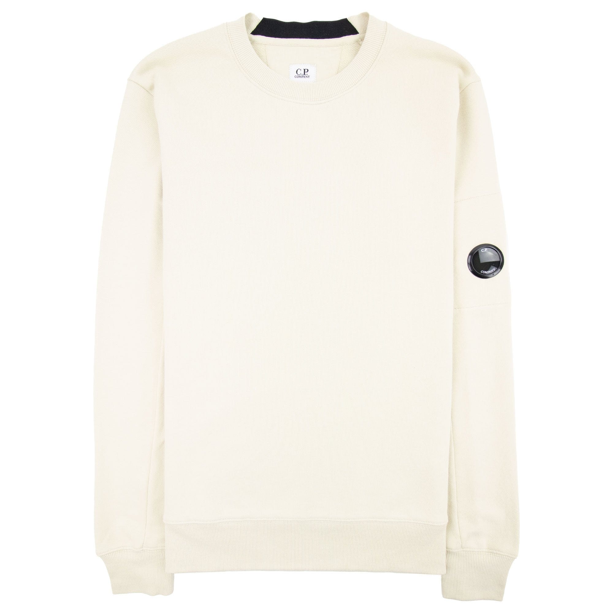 CP Company Diagonal Raised Fleece Lens Crew Sweatshirt Oyster Grey 303