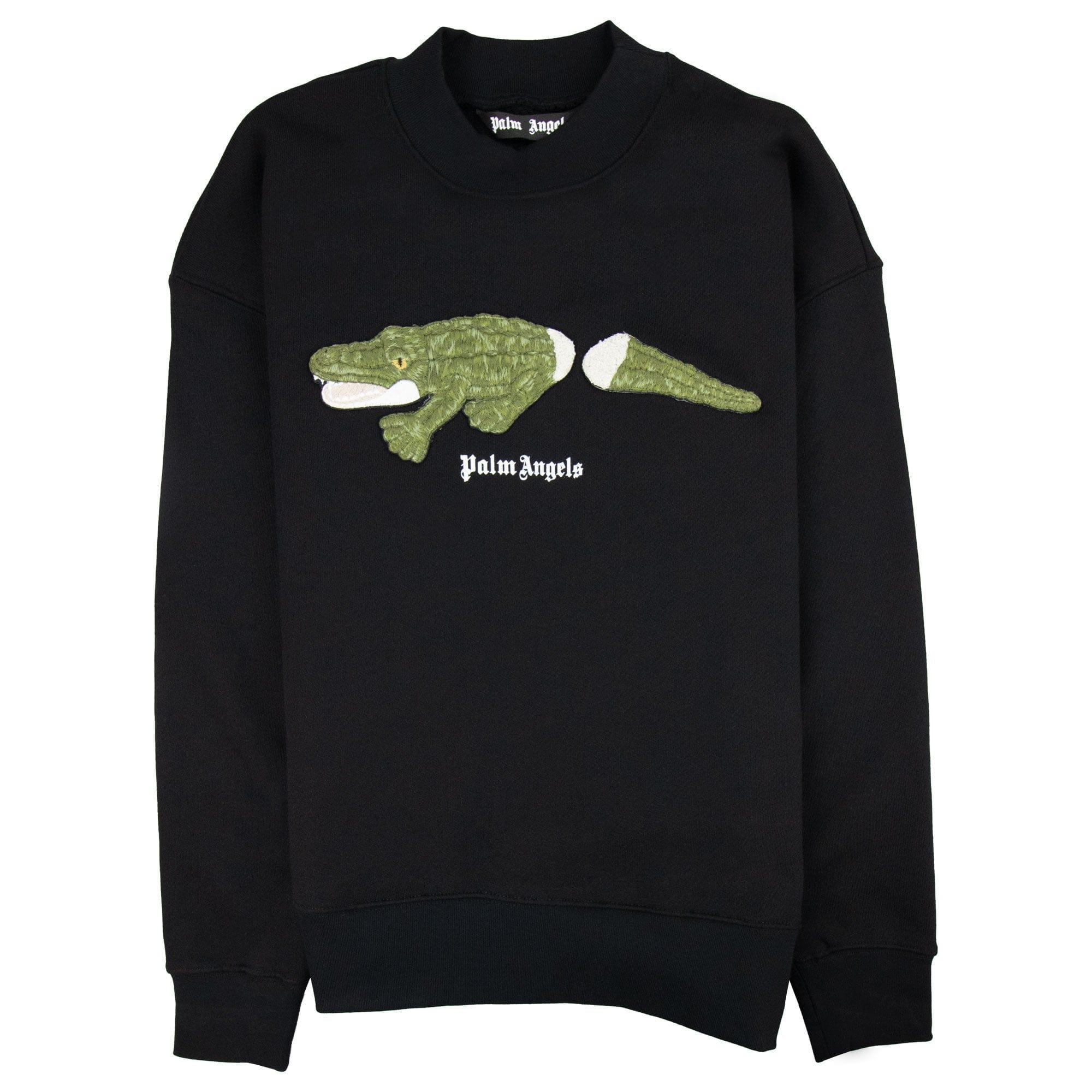 Palm Angels Croco Crewneck Sweatshirt Black 1055
