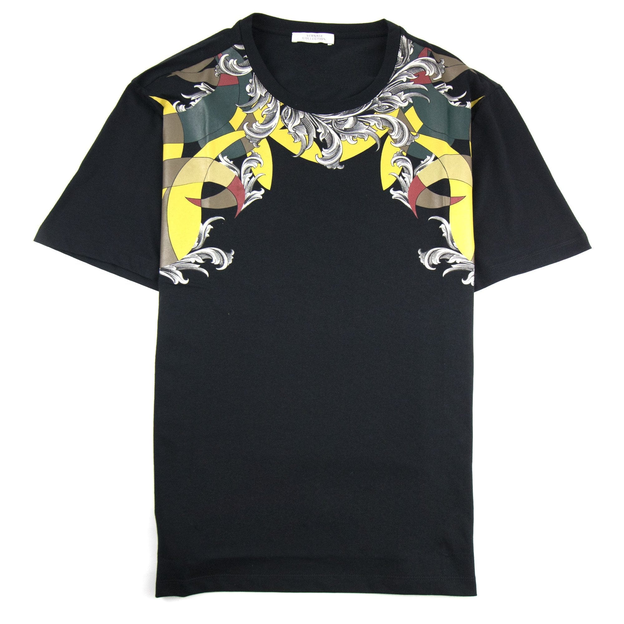 Versace Collection Neck Baroque Print T-shirt Black