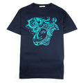 Versace Collection Suede Medusa Head T-shirt Navy
