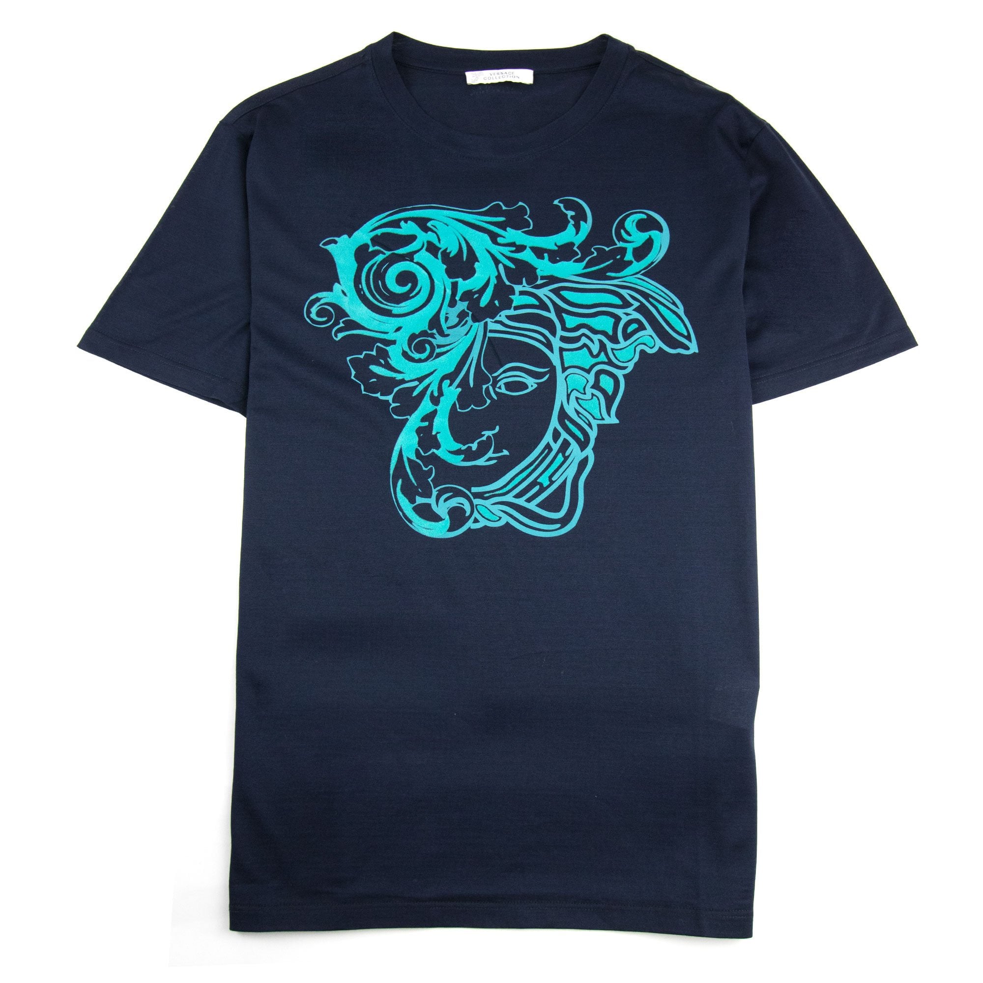 Versace Collection Suede Medusa Head T-shirt Navy