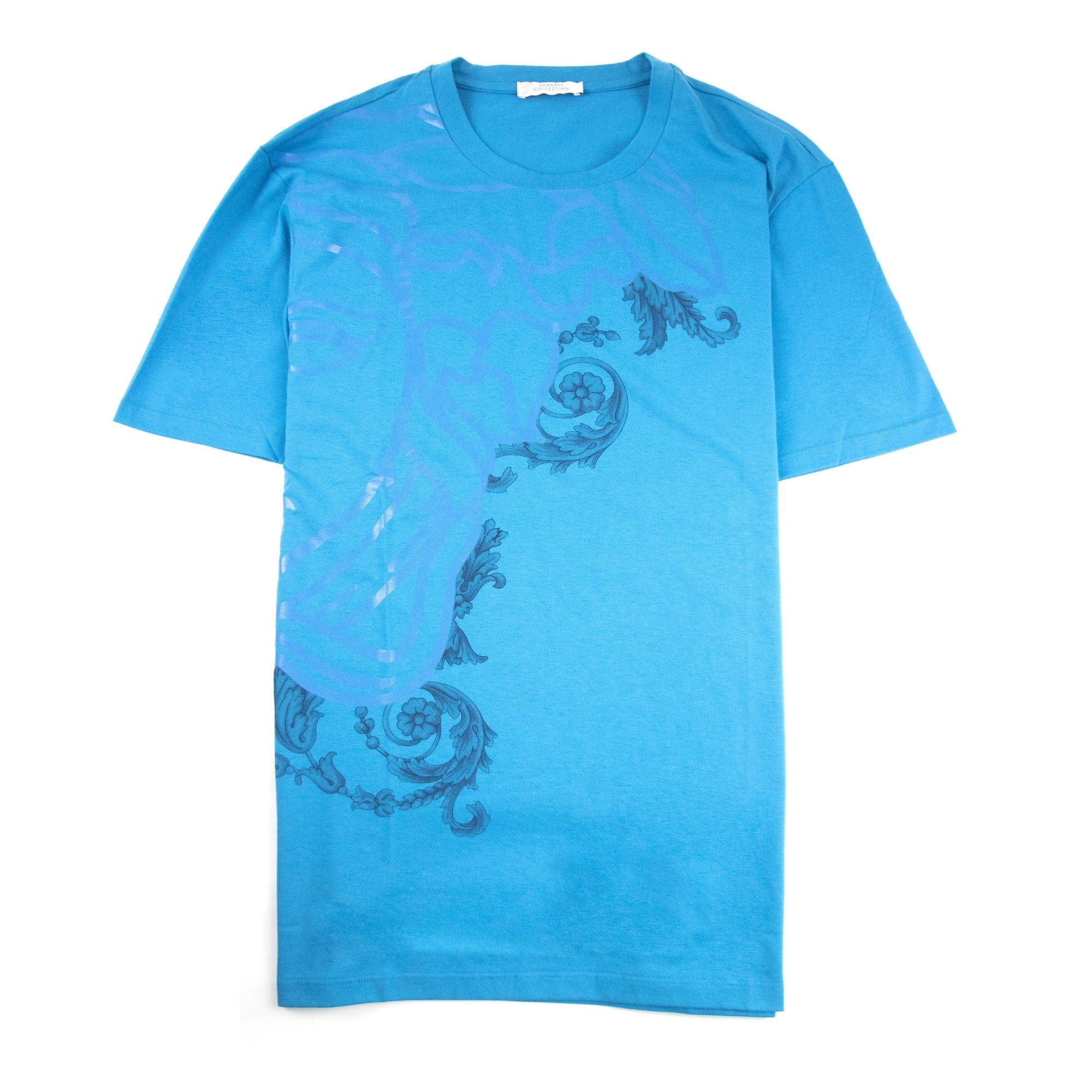 Versace Collection Half Medusa Crew Neck T Shirt Turquoise