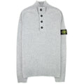 Stone Island Zip And Button Pop Over Sweater Light Grey Voo61