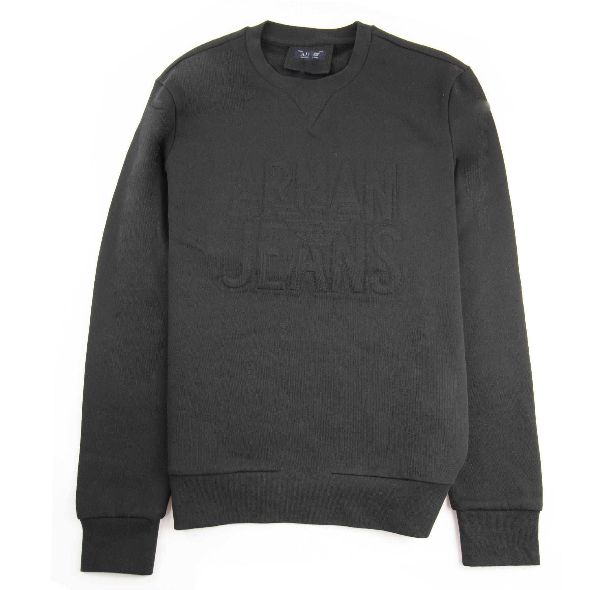 Armani Jeans Embossed Crewneck Sweet Shirt Nero