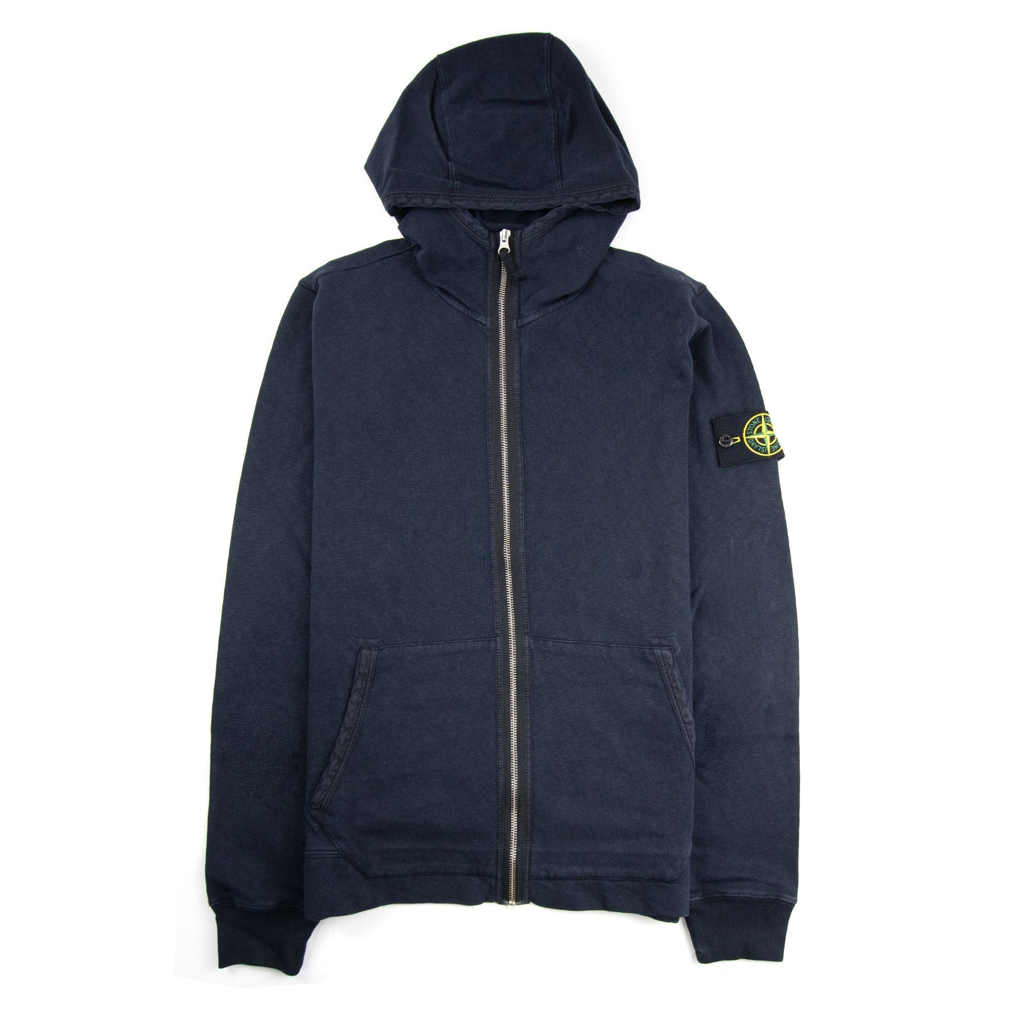 Stone Island Zip Up Hoodied Sweatshirt Navy V0120