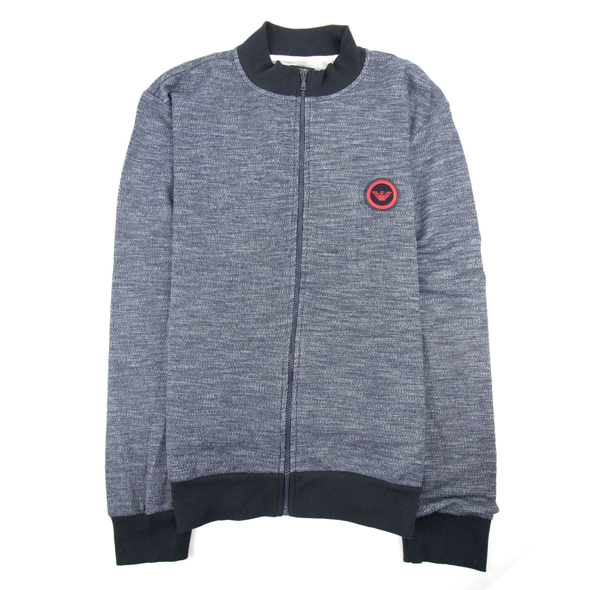 Emporio Armani Emboriodered Logo Funnel Neck Blue Marl SA30