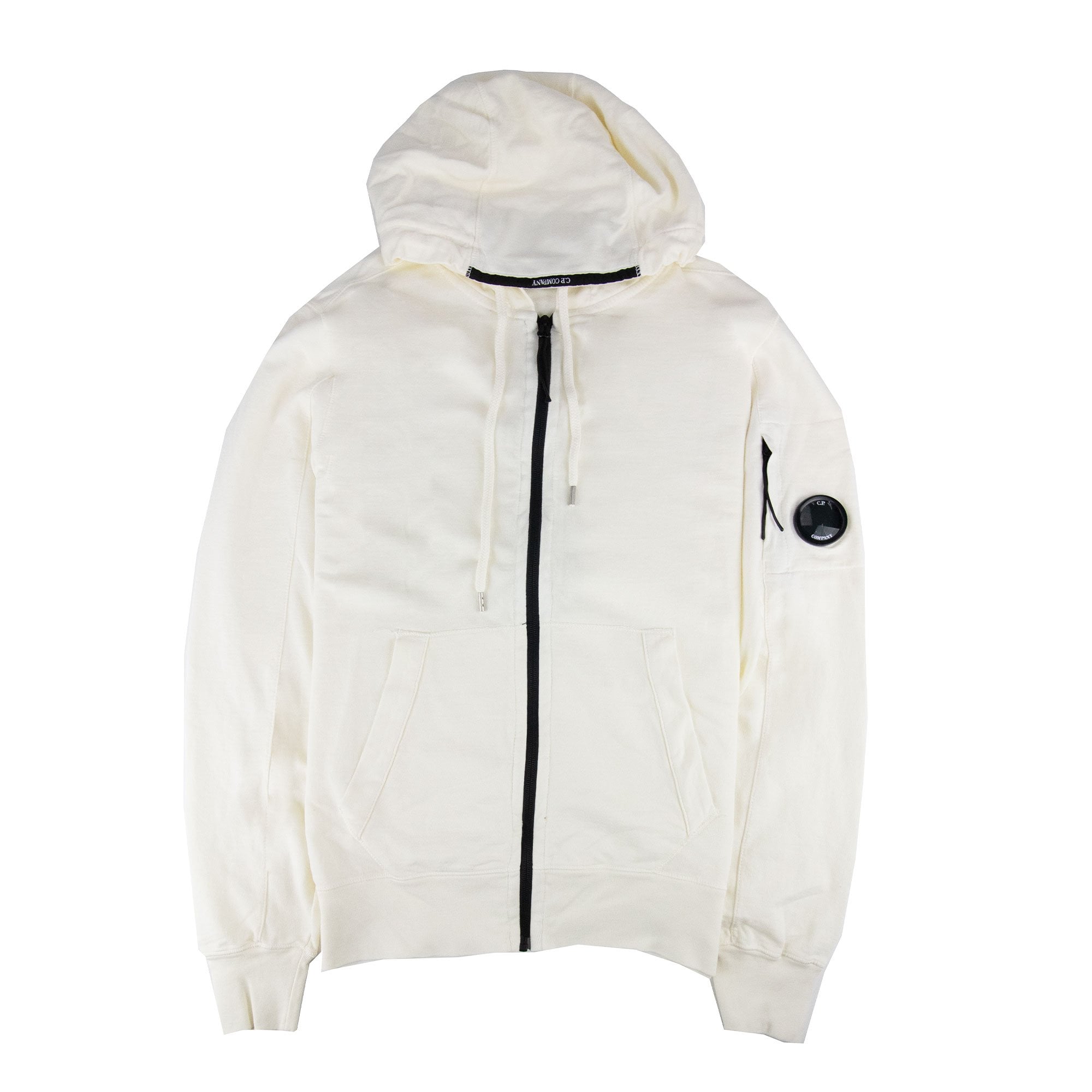 Cp Company Arm Lens Open Zip Hoody White 103