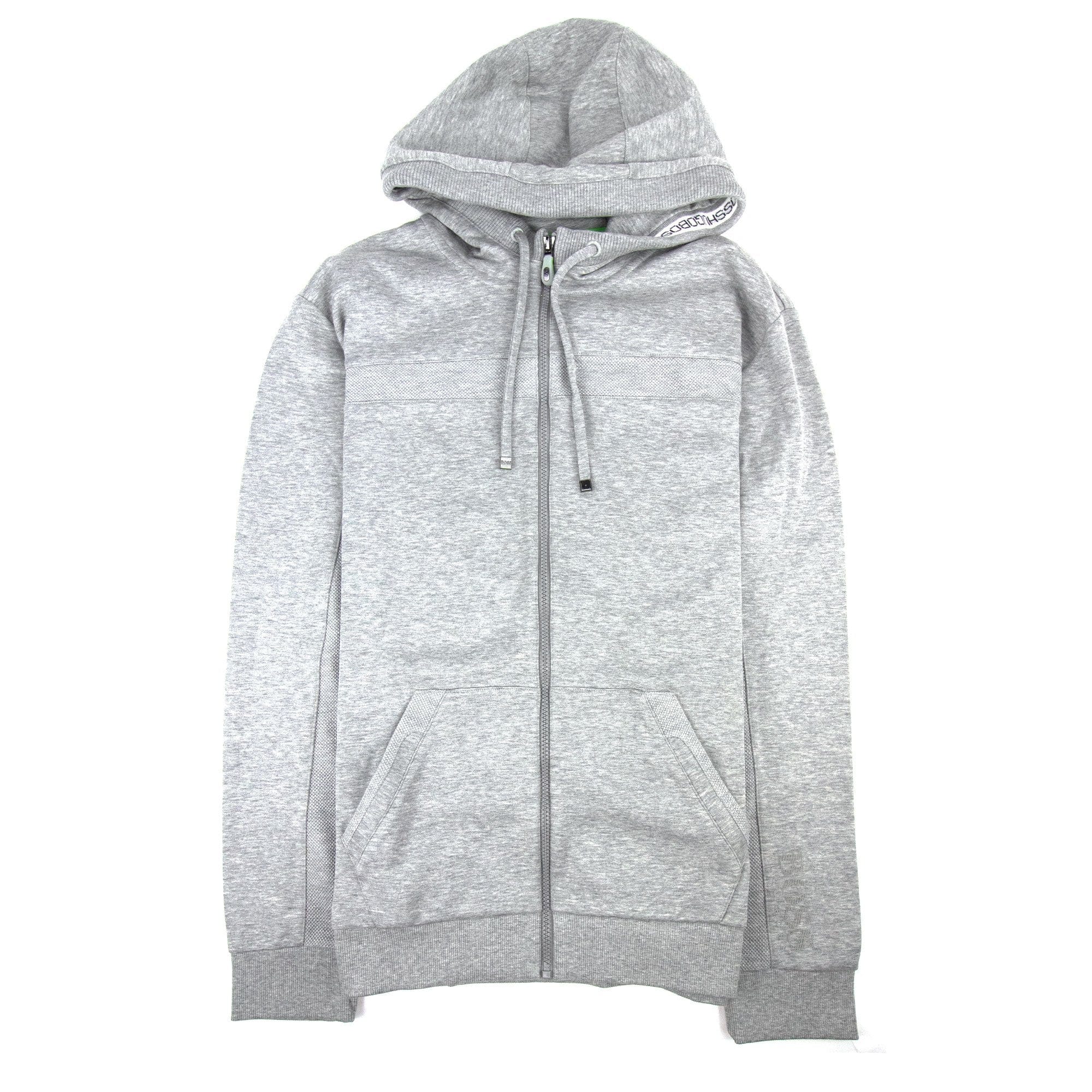 Hugo Boss Saggy Zip Up Hoodied Sweatshirt Grey 059 SA30