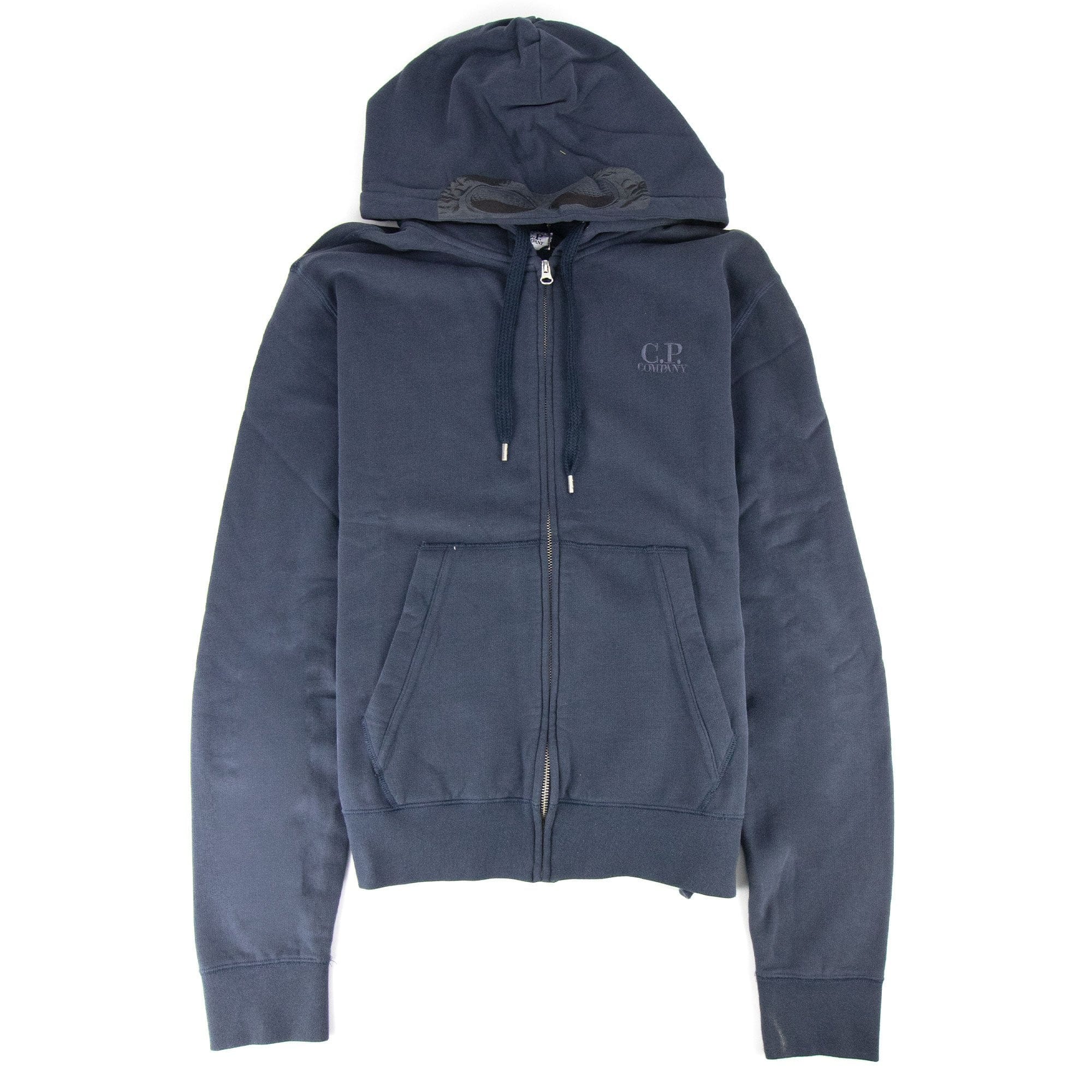 Cp Company Embroidered Log Goggle Print Hoody Navy 881 SA30