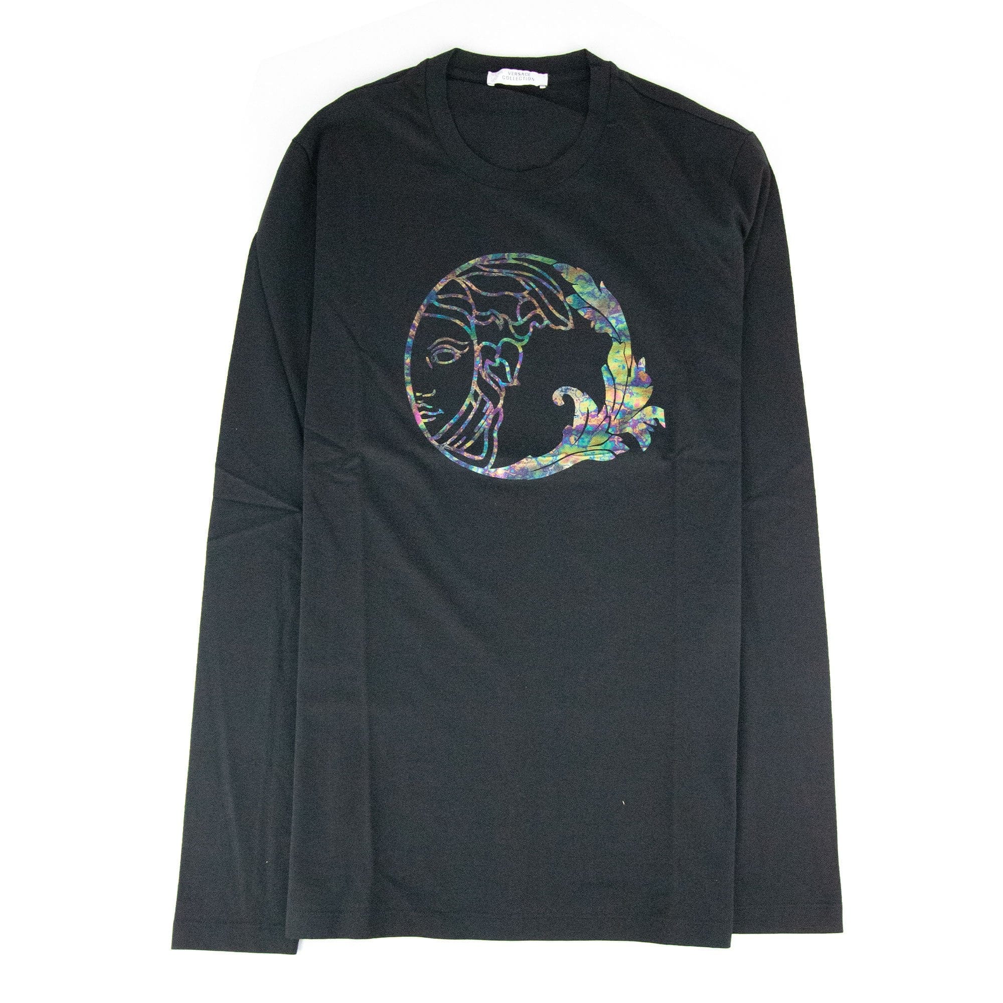 Versace Collection Reflective Medusa Logo L/s T Shirt Black SA30