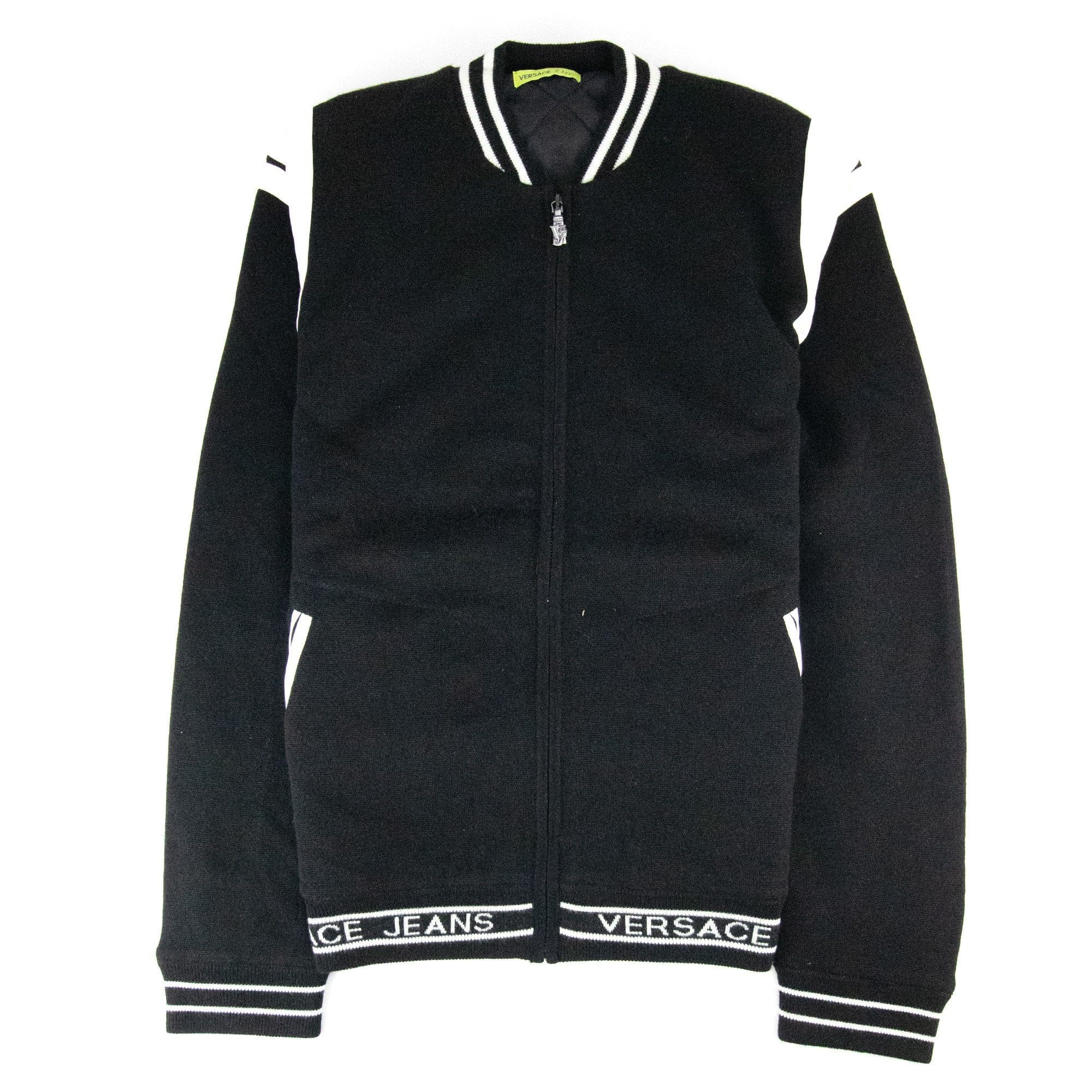 Versace Jeans Filato Wool Bomber Sweatshirt Black SA30