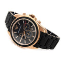Emporio Armani Rose Gold Dials Black Rubber Strap Watch Black/Rose Gold