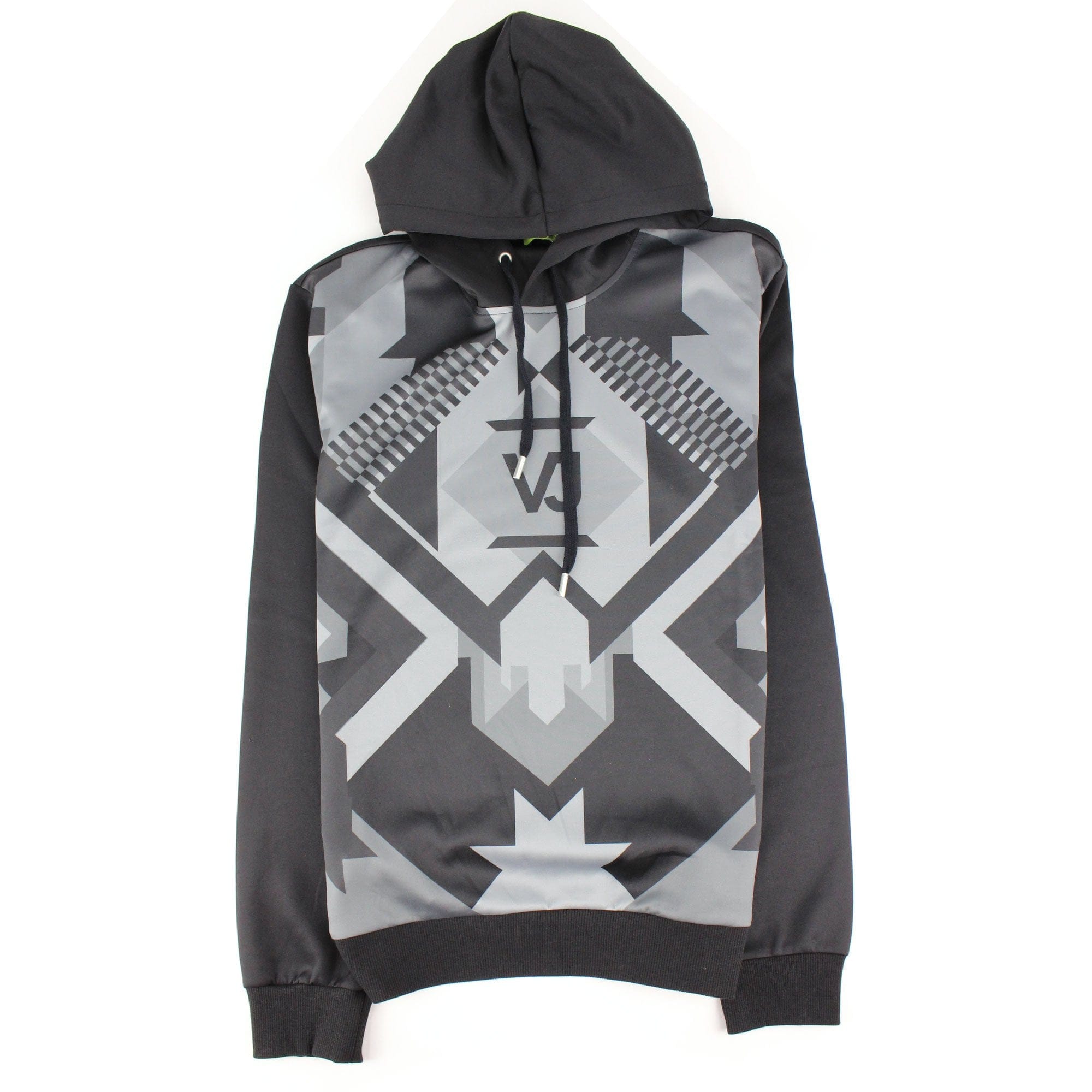 Versace Jeans Geometric Hoodied Sweatshirt Black