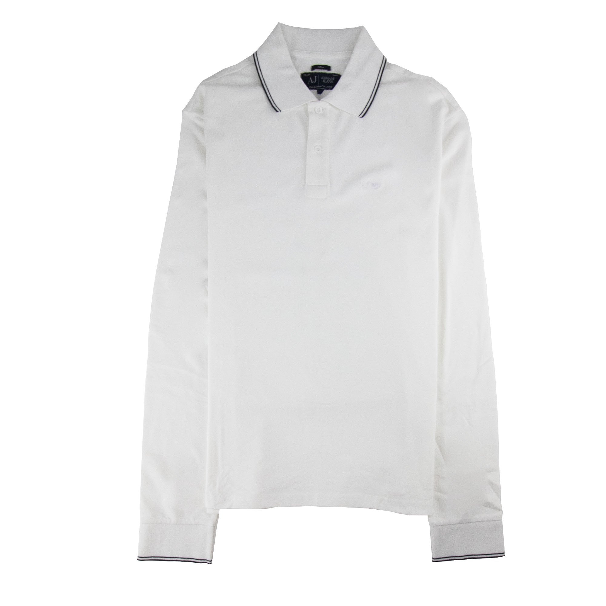 Armani Jeans Aj Embossed Logo L/s Polo White
