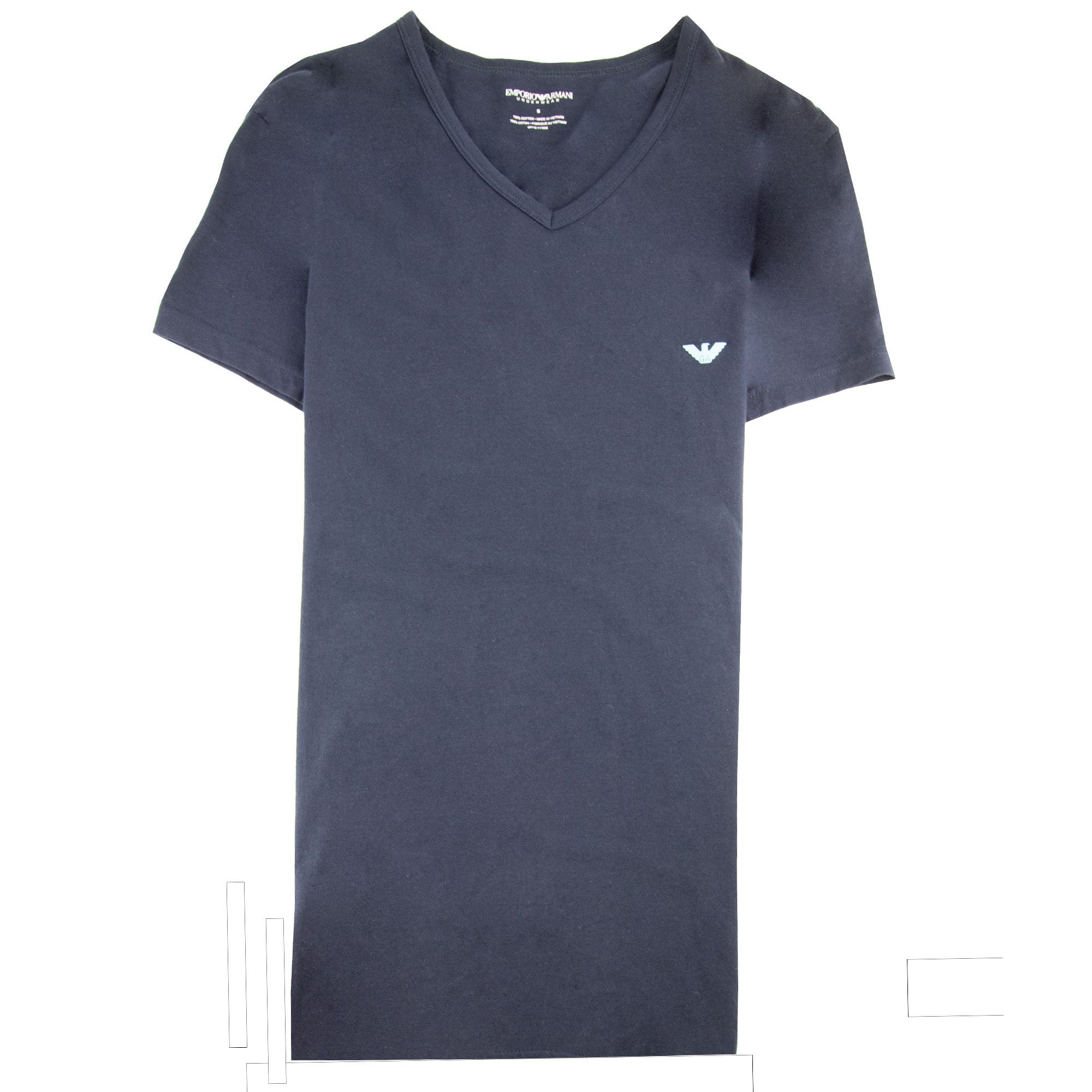 Emporio Armani Eagle Logo V Neck T Shirt Navy