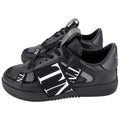 Valentino VLTN Logo Embellished Leather Trainers Nero
