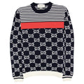 Gucci Gg And Stripe Knit Jumper Blue/white