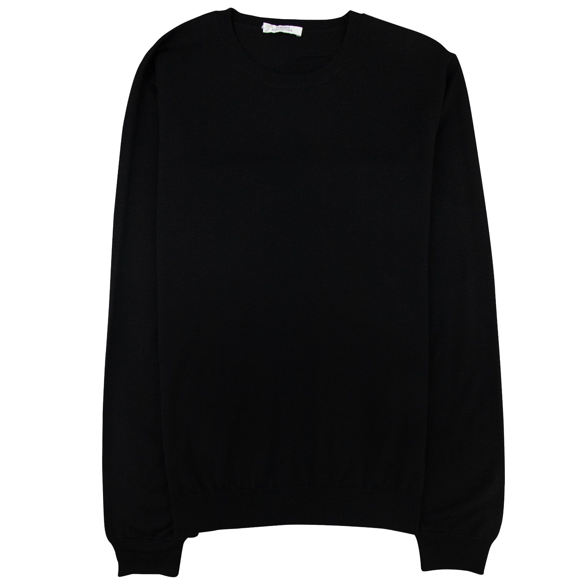 Versace Collection Back Medusa Knitted Sweater Black
