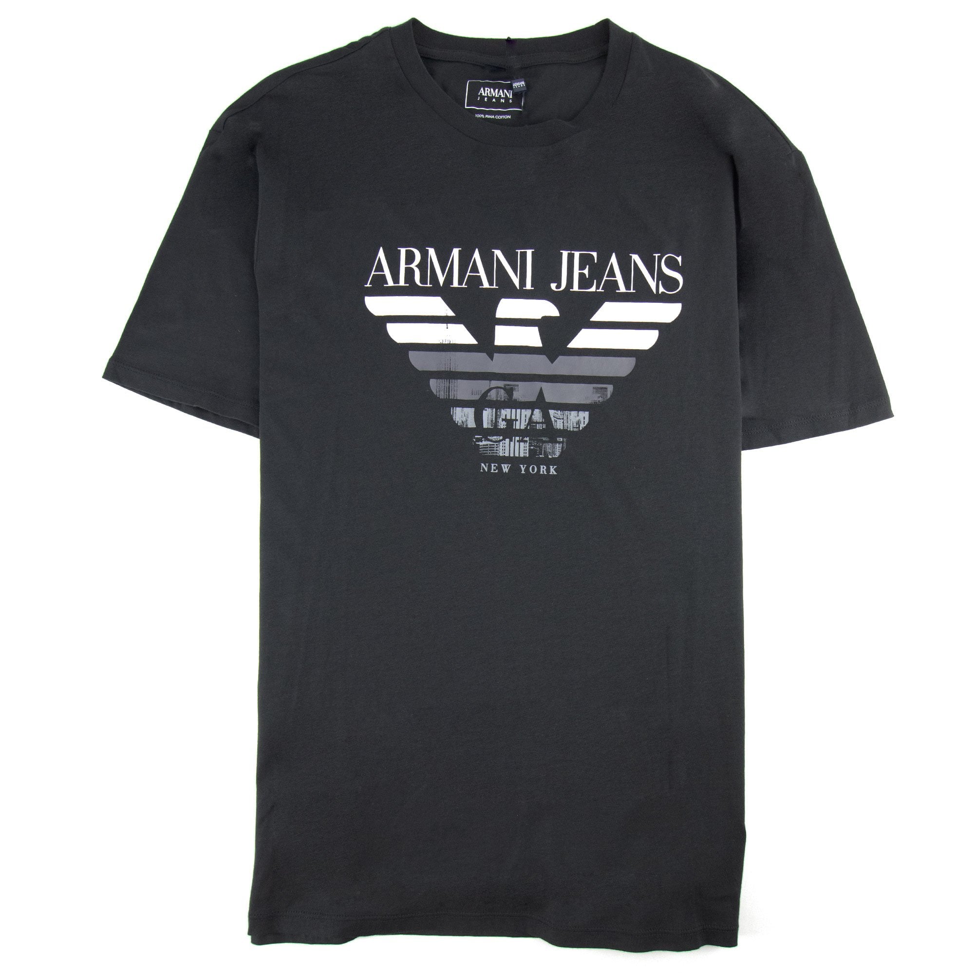 Armani Jeans Eagle Logo New York T Shirt Black