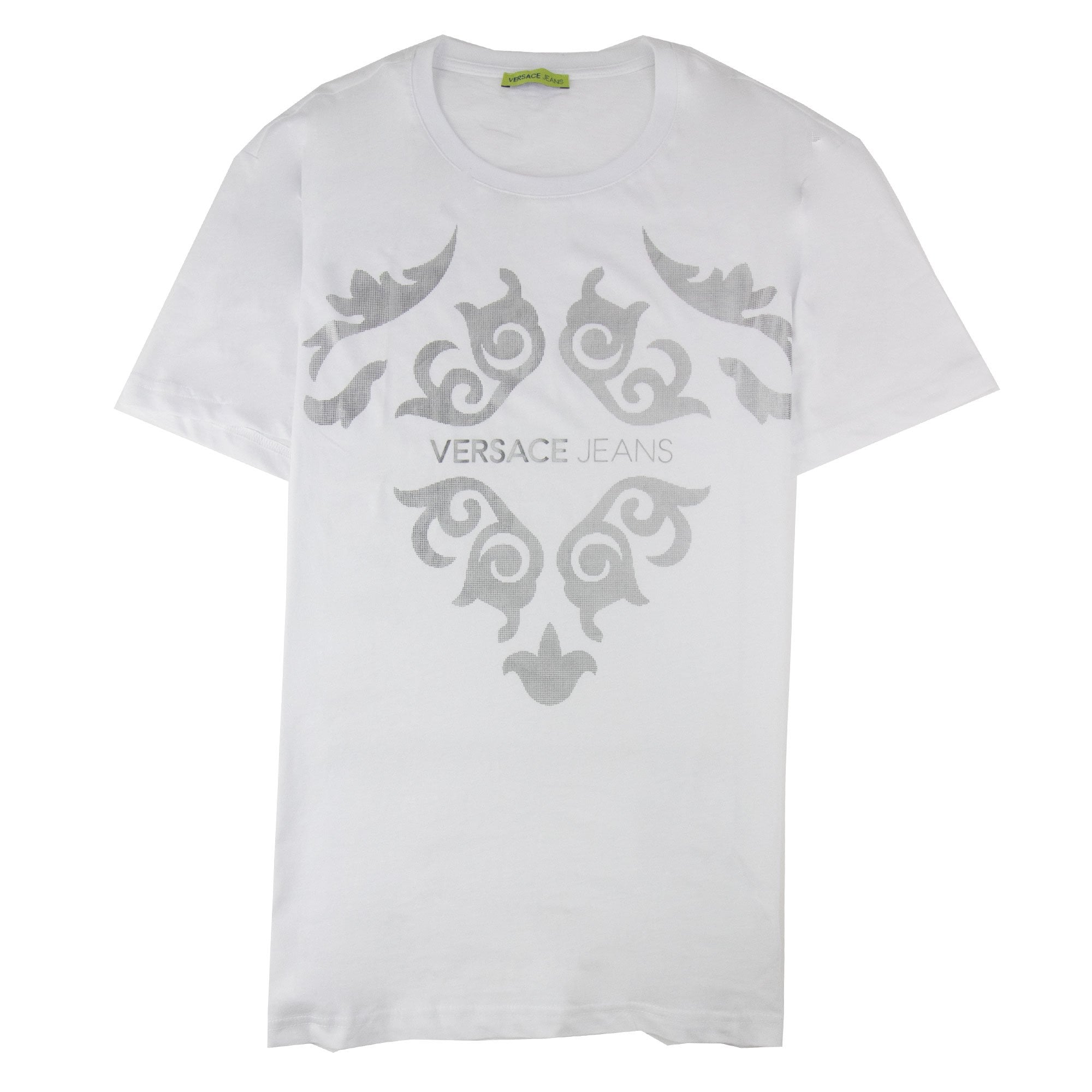 Versace Jeans Foil Printed Logo T Shirt White