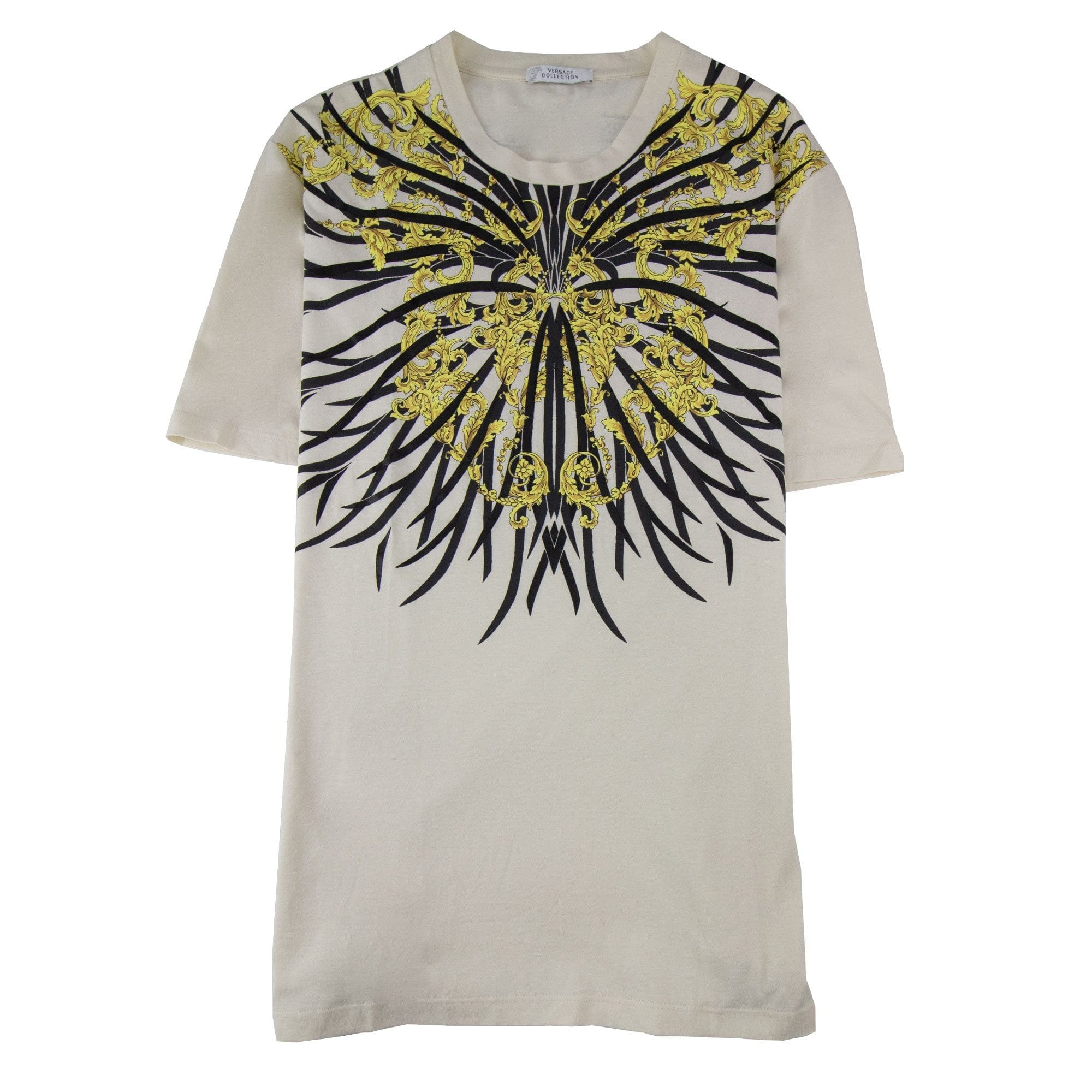 Versace Collection Girocollo Classic Print T Shirt Off White