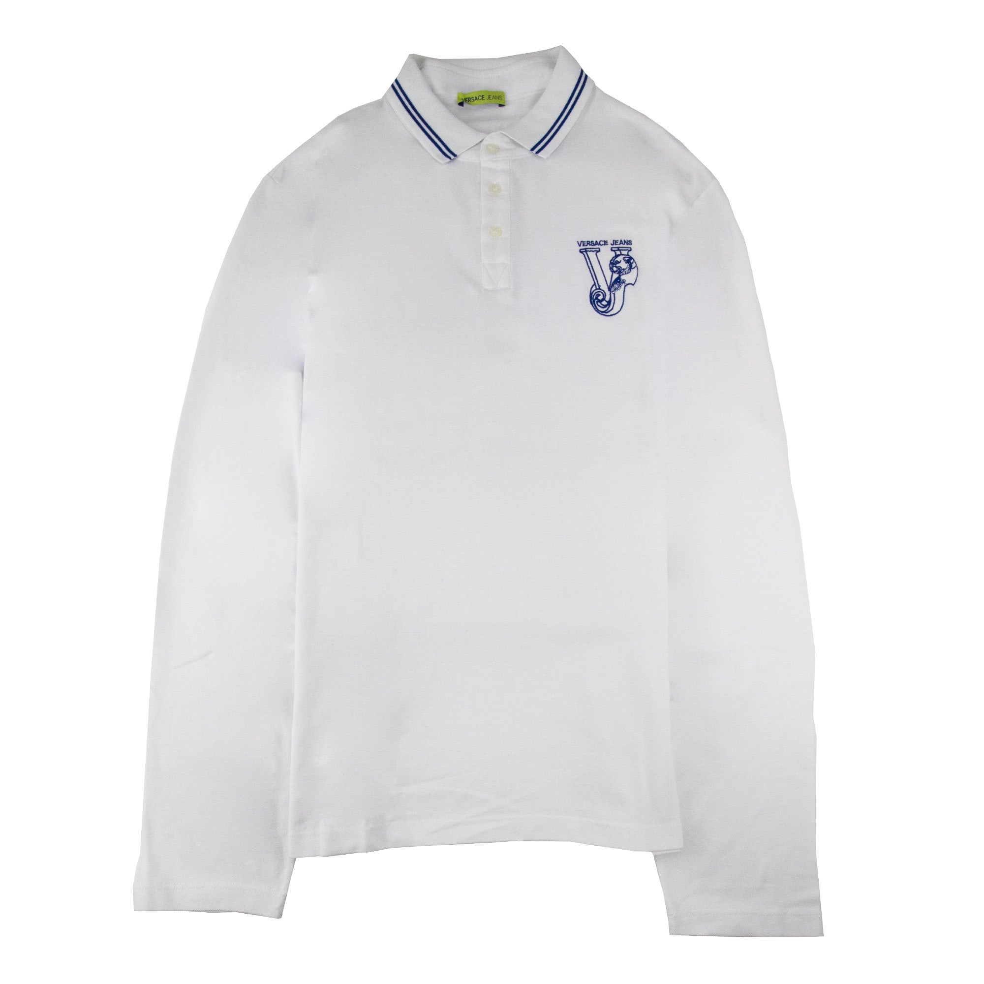 Versace Jeans Embroidered Logo L/s Polo White