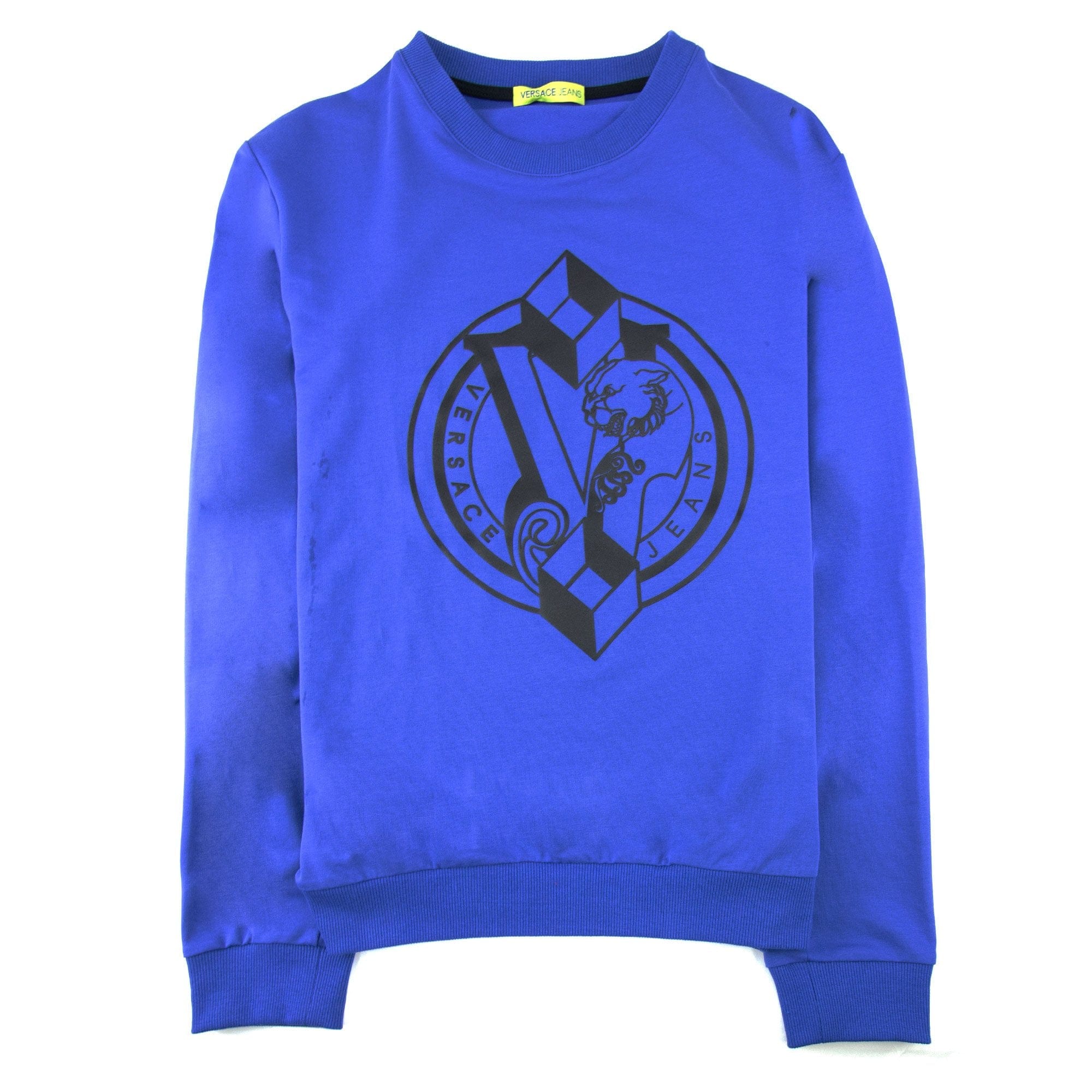 Versace Jeans Logo Light Fleece Sweatshirt Elec Blue.