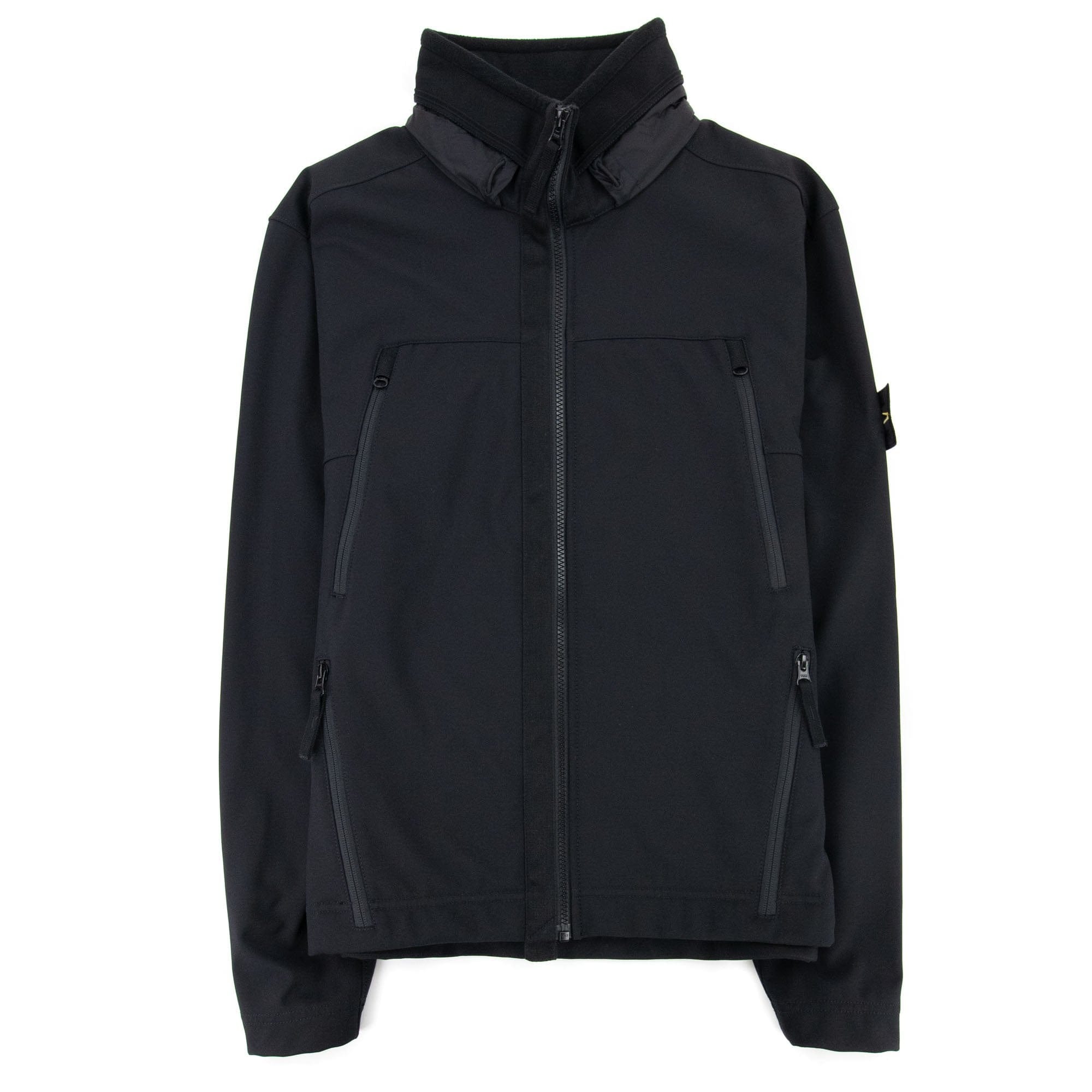 Stone Island Soft Shell-r Hooded Jacket Black
