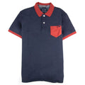 Armani Jeans Front Pocket Logo Slim Fit Polo Navy Blue