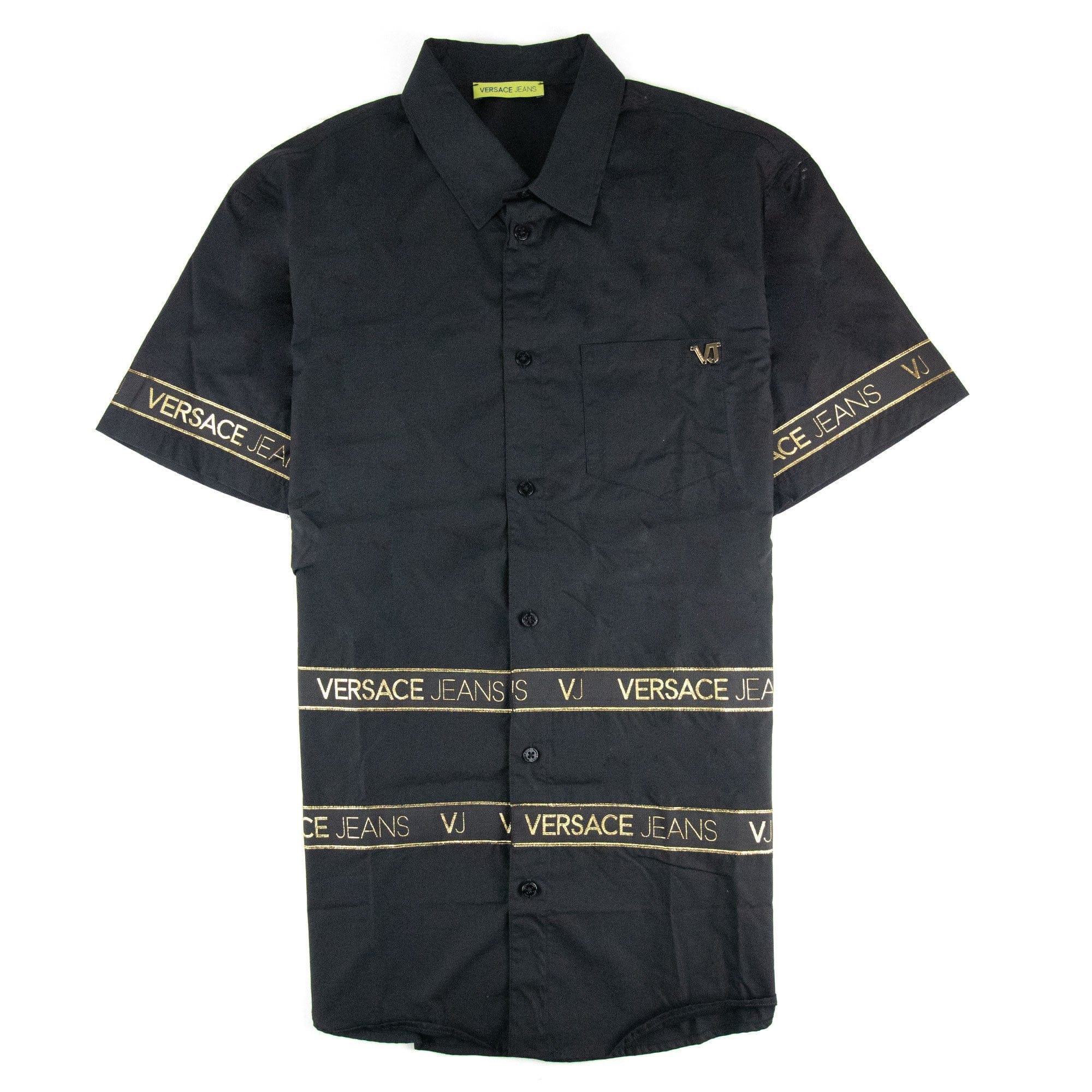 Versace Jeans Logo S/s Popeline Shirt Black