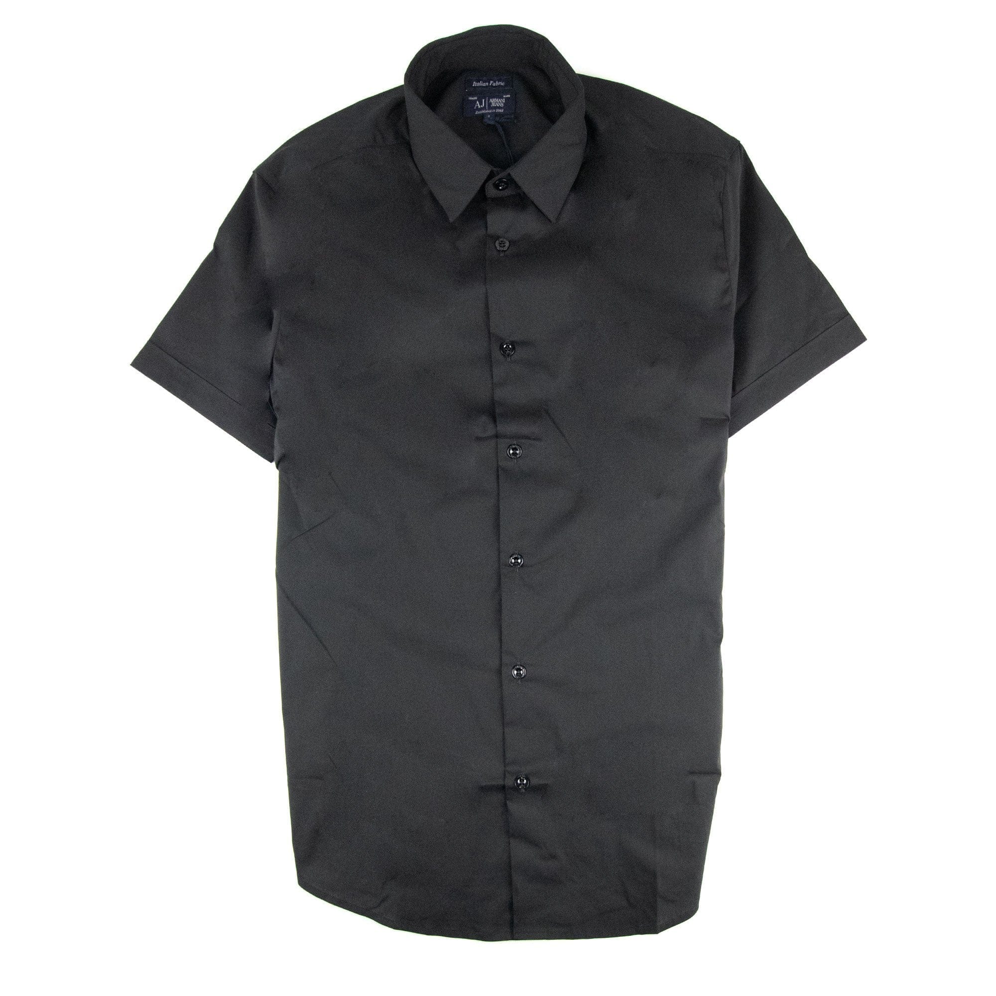 Armani Jeans Logo Italian Fabric S/s Shirt Black