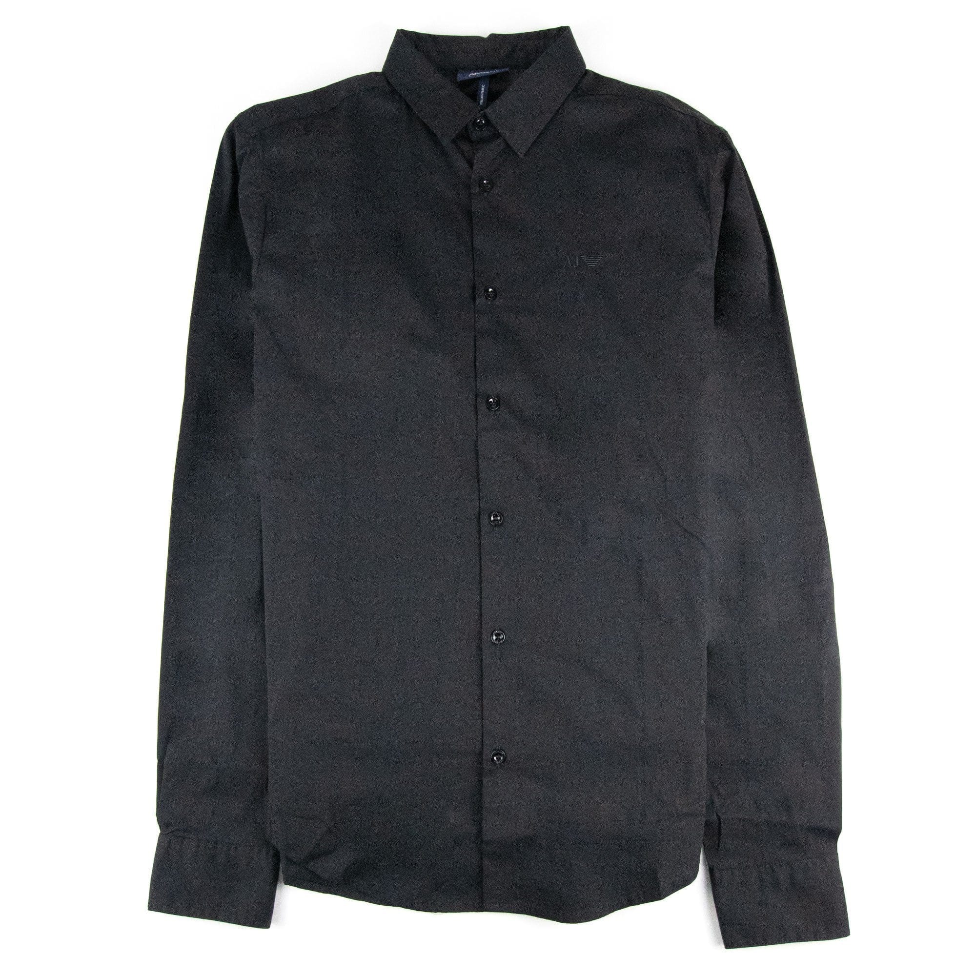 Armani Jeans Aj Embroidered Logo L/s Shirt Black