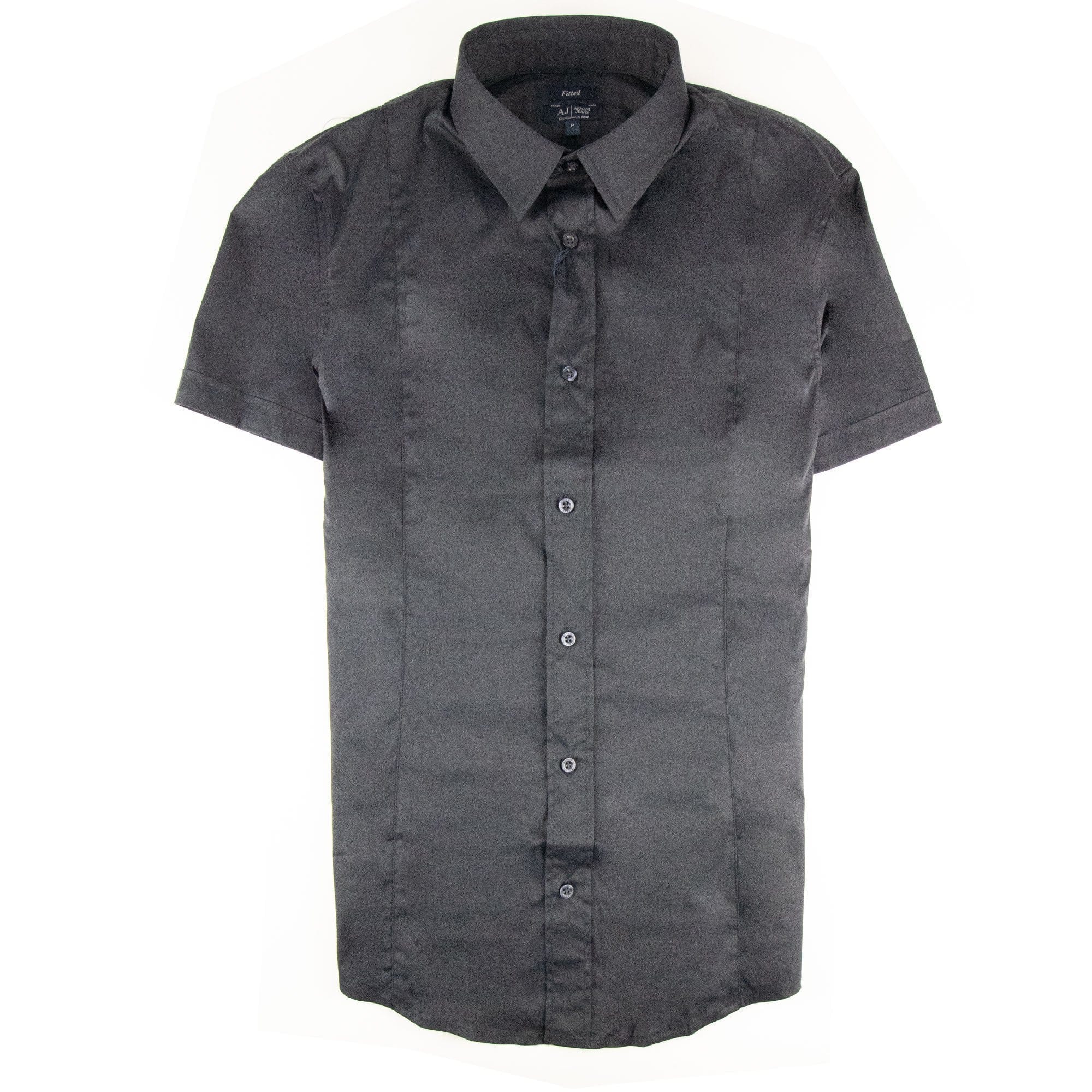 Armani Jeans Collar Aj Logo S/s Shirt Navy Blue